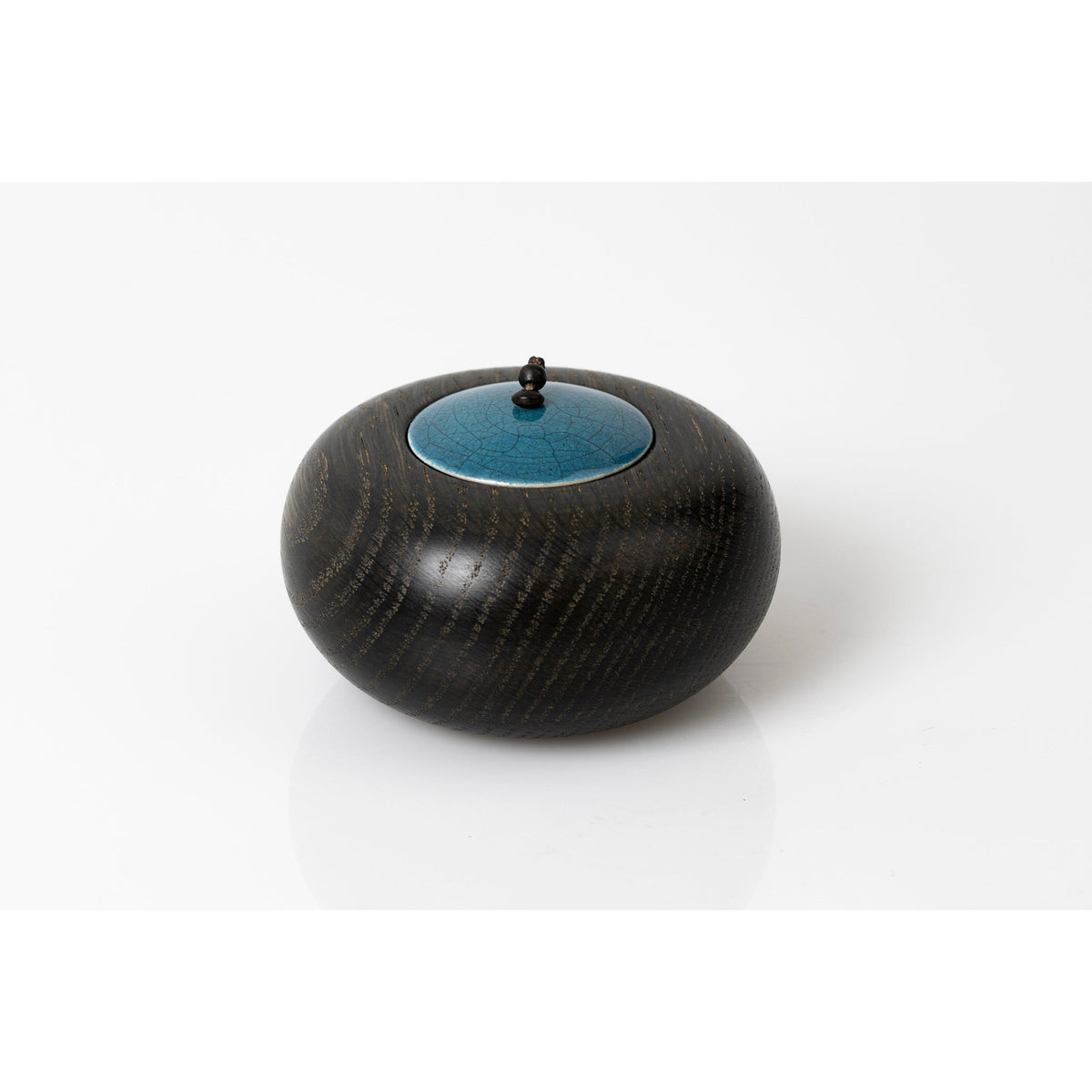 TT1 Large Ebonised Oak Pot by Kate Schuricht available at Padstow Gallery, Cornwall