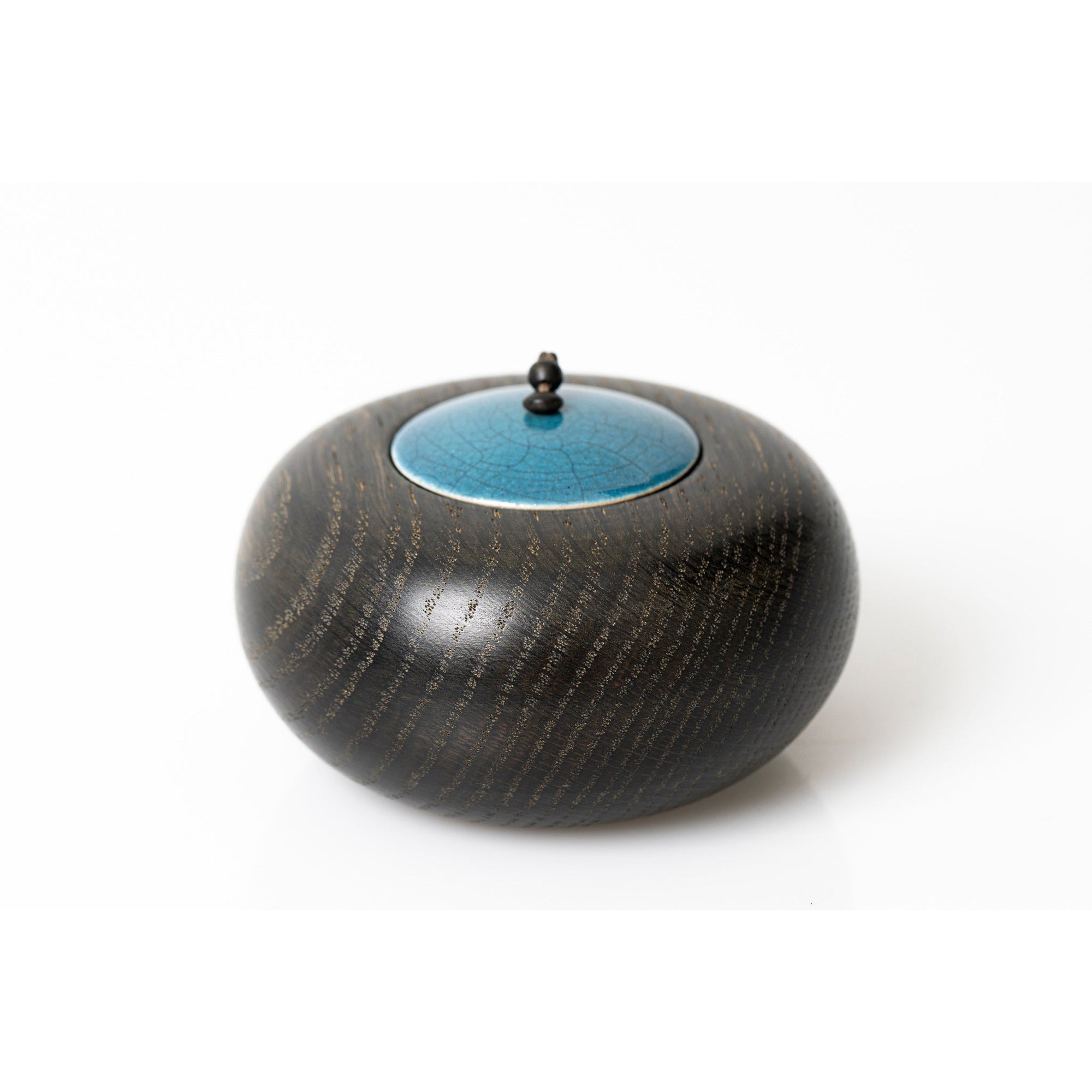 TT1 Large Ebonised Oak Pot by Kate Schuricht available at Padstow Gallery, Cornwall