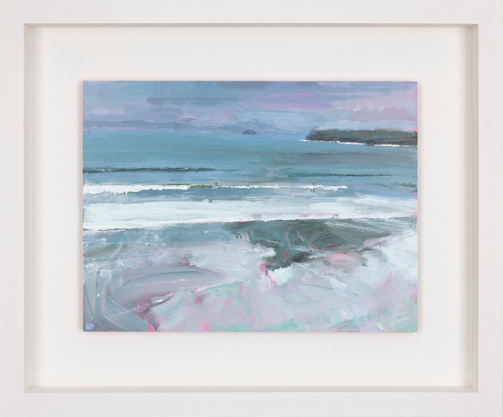 'Polzeath at Mid Tide' oil original by Andrew Jago, available at Padstow Gallery, Cornwall