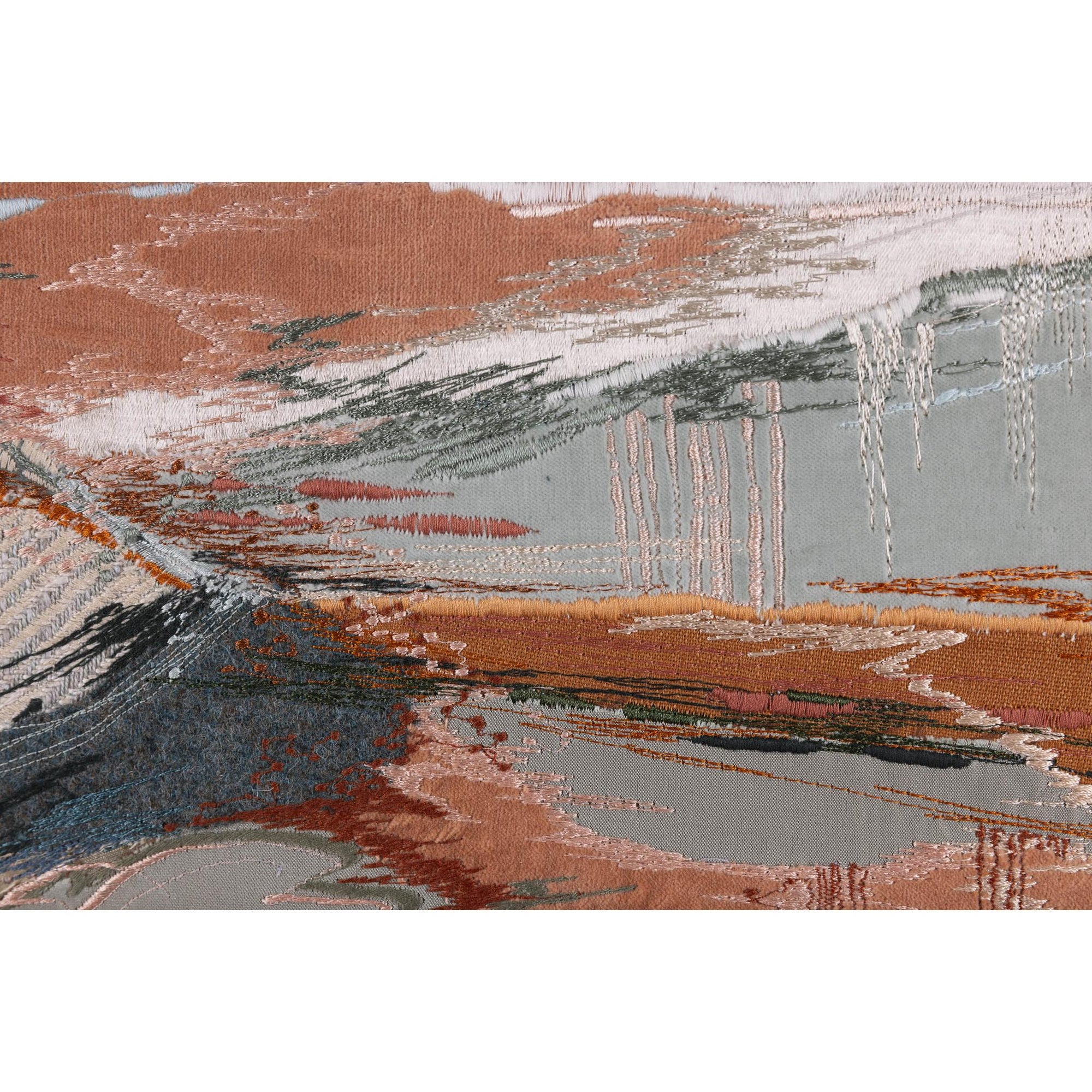 Far and Wide, free machine embroidery, by Sarah Pooley, available at Padstow Gallery, Cornwall