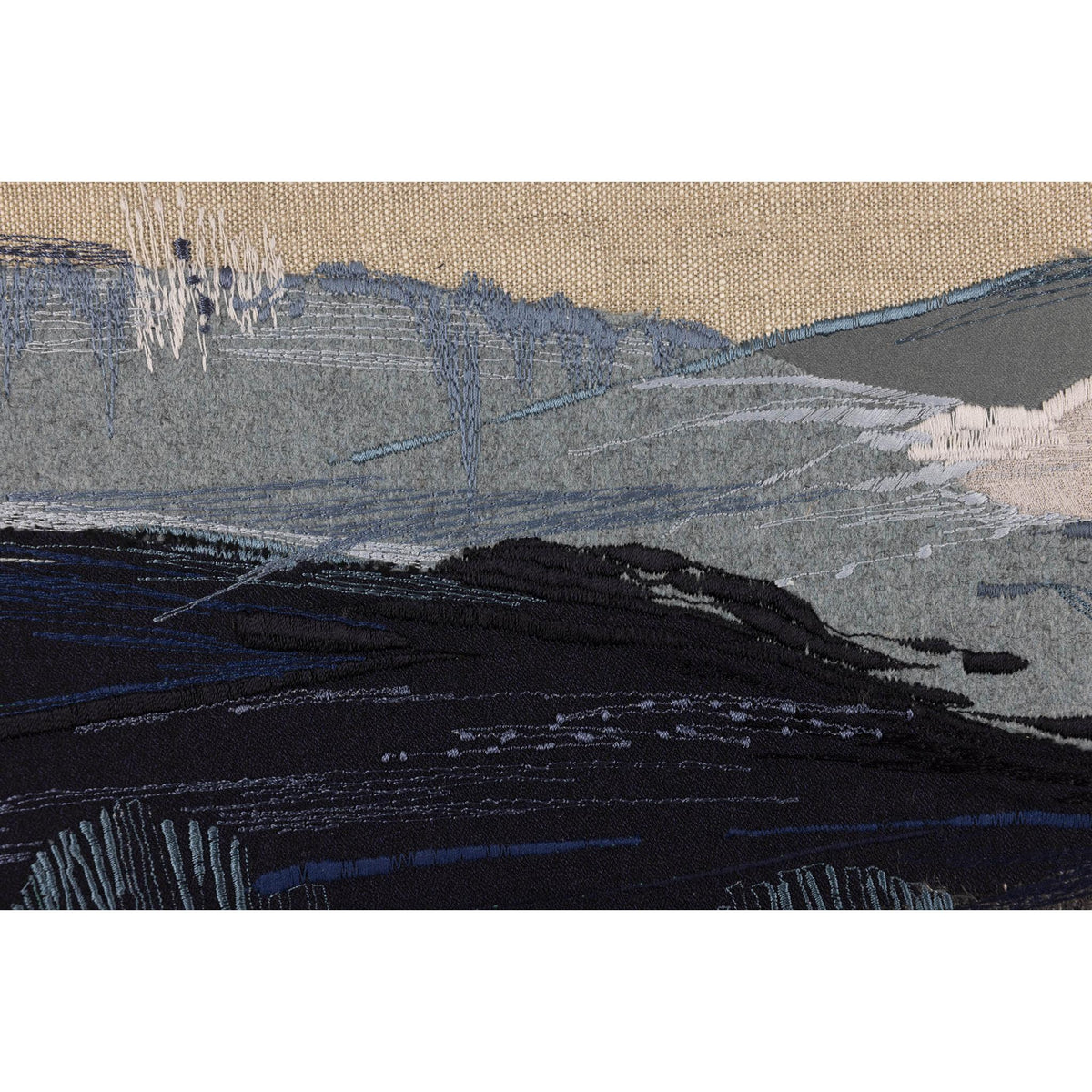 Being There, free machine embroidery, by Sarah Pooley, available at Padstow Gallery, Cornwall