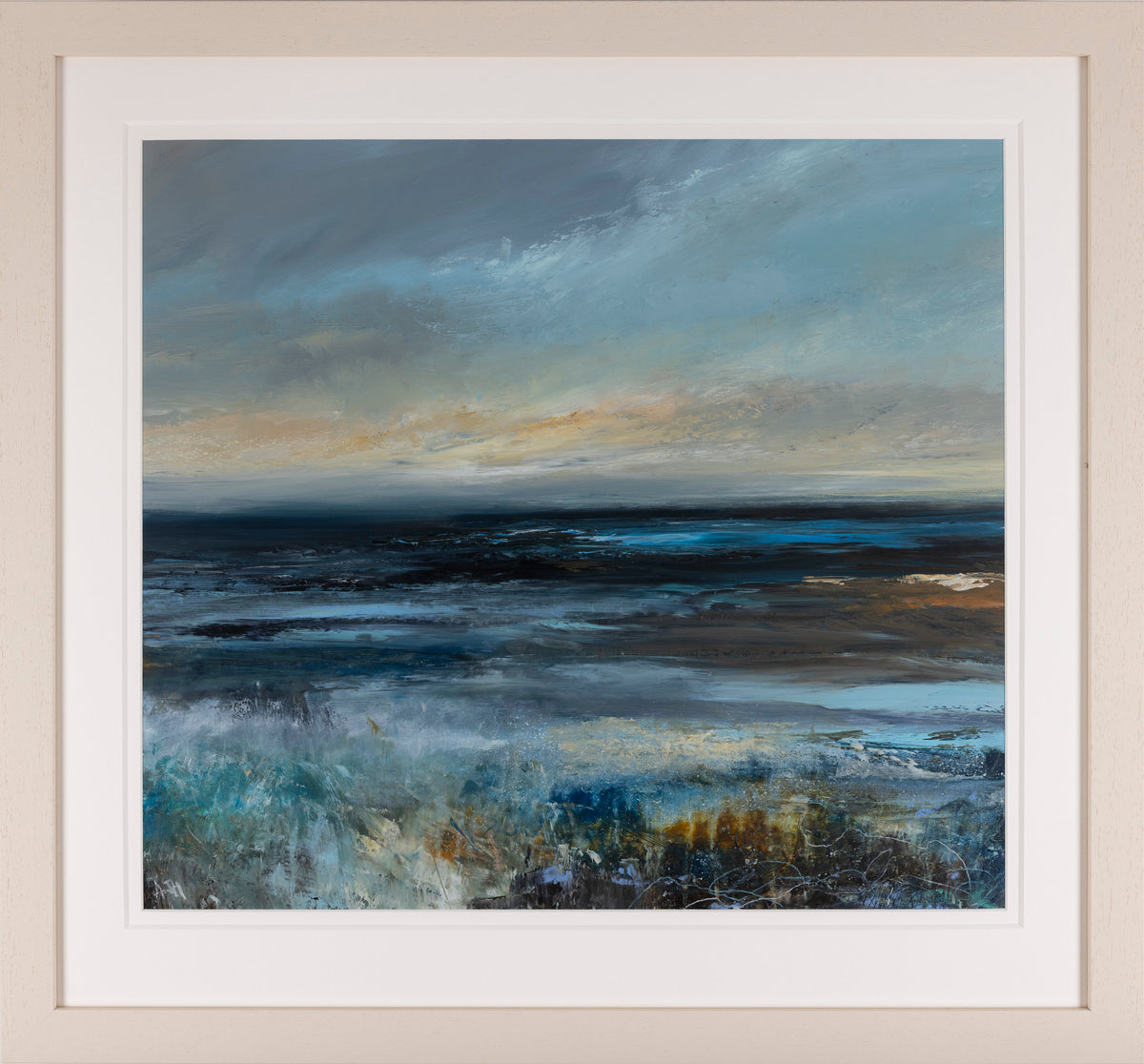 &#39;Watching The Changing Colours of the Sea and the Sky, North Coast&#39; oil on mylar paper original by Amanda Hoskin, available at Padstow Gallery, Cornwall
