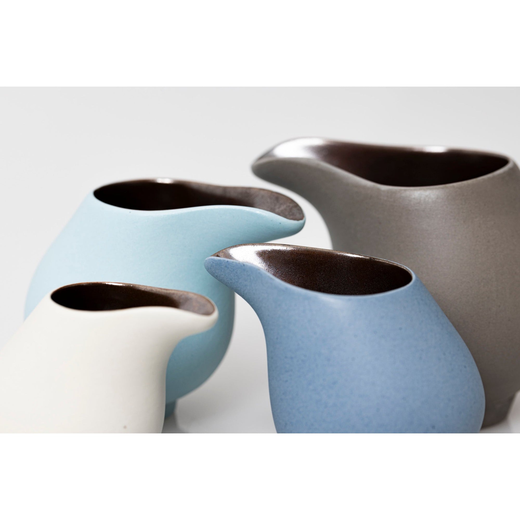 RR1, RR2, RR3 and RR4 Flow Lustre Stoneware Jug by Kate Schuricht ceramics available at Padstow Gallery, Cornwall