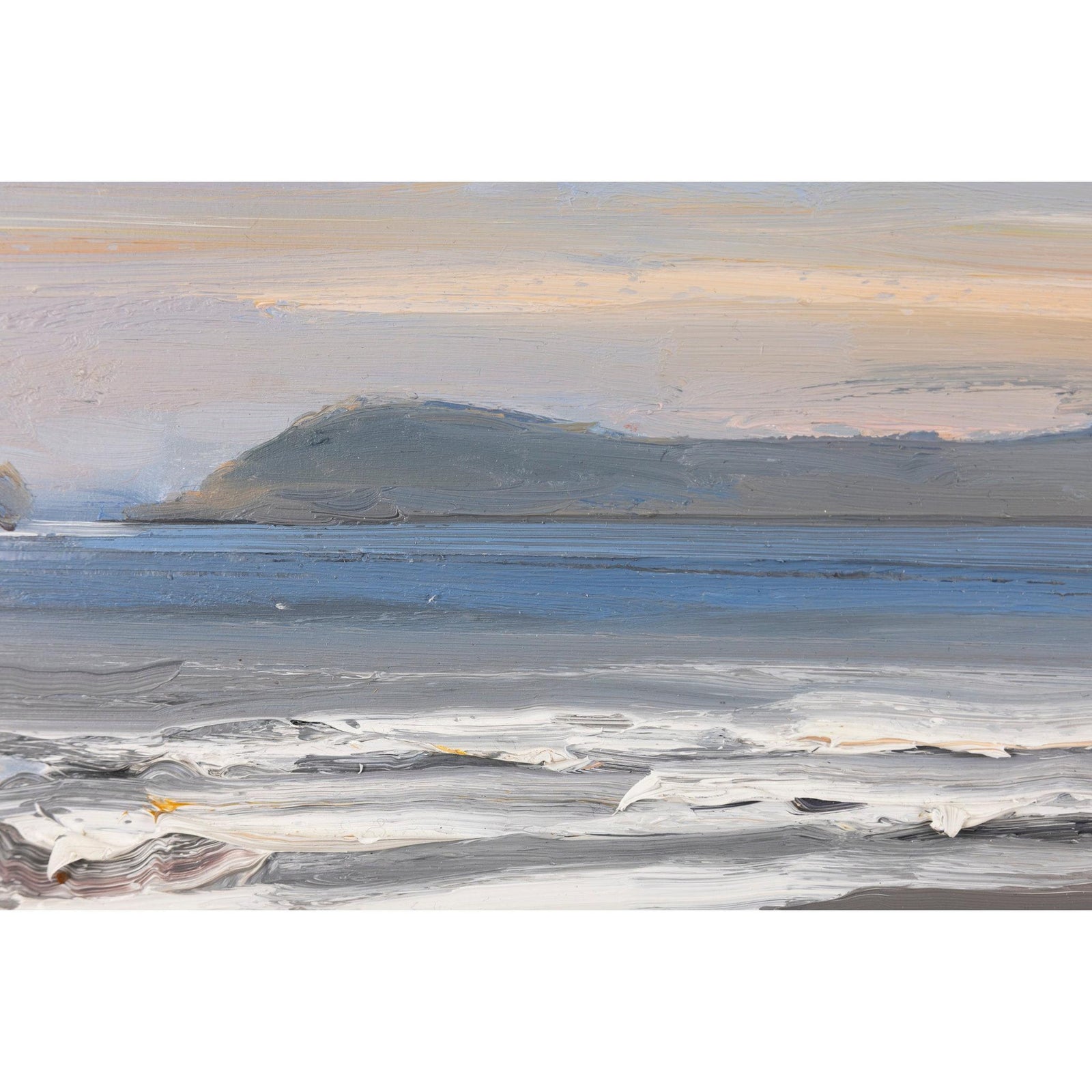 'Porthcothan Beach, Cornwall' oil on board original by David Atkins, available at Padstow Gallery, Cornwall