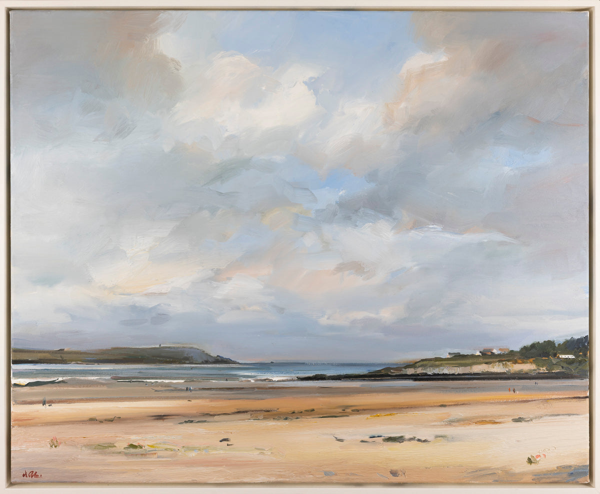 &#39;Daymer Beach In Early Autumn&#39; oil on canvas original by David Atkins, available at Padstow Gallery, Cornwall