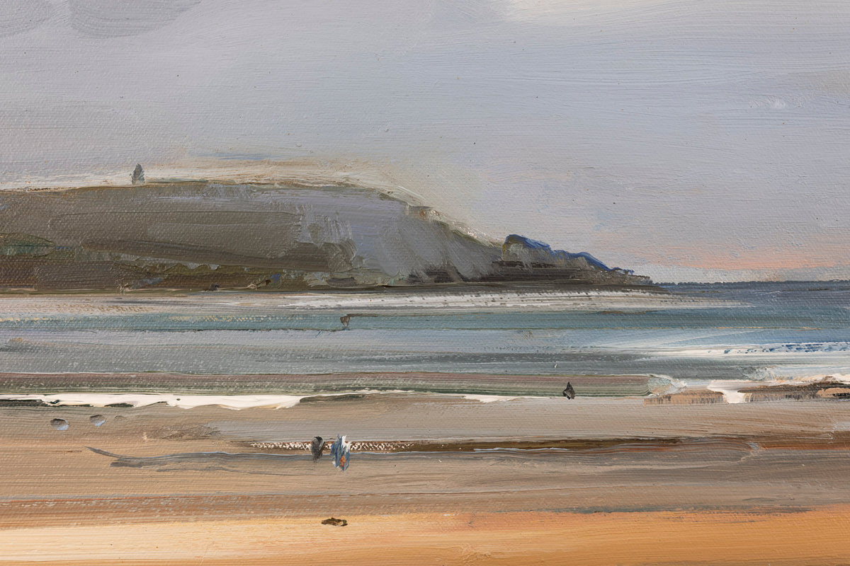 'Daymer Beach In Early Autumn' oil on canvas original by David Atkins, available at Padstow Gallery, Cornwall