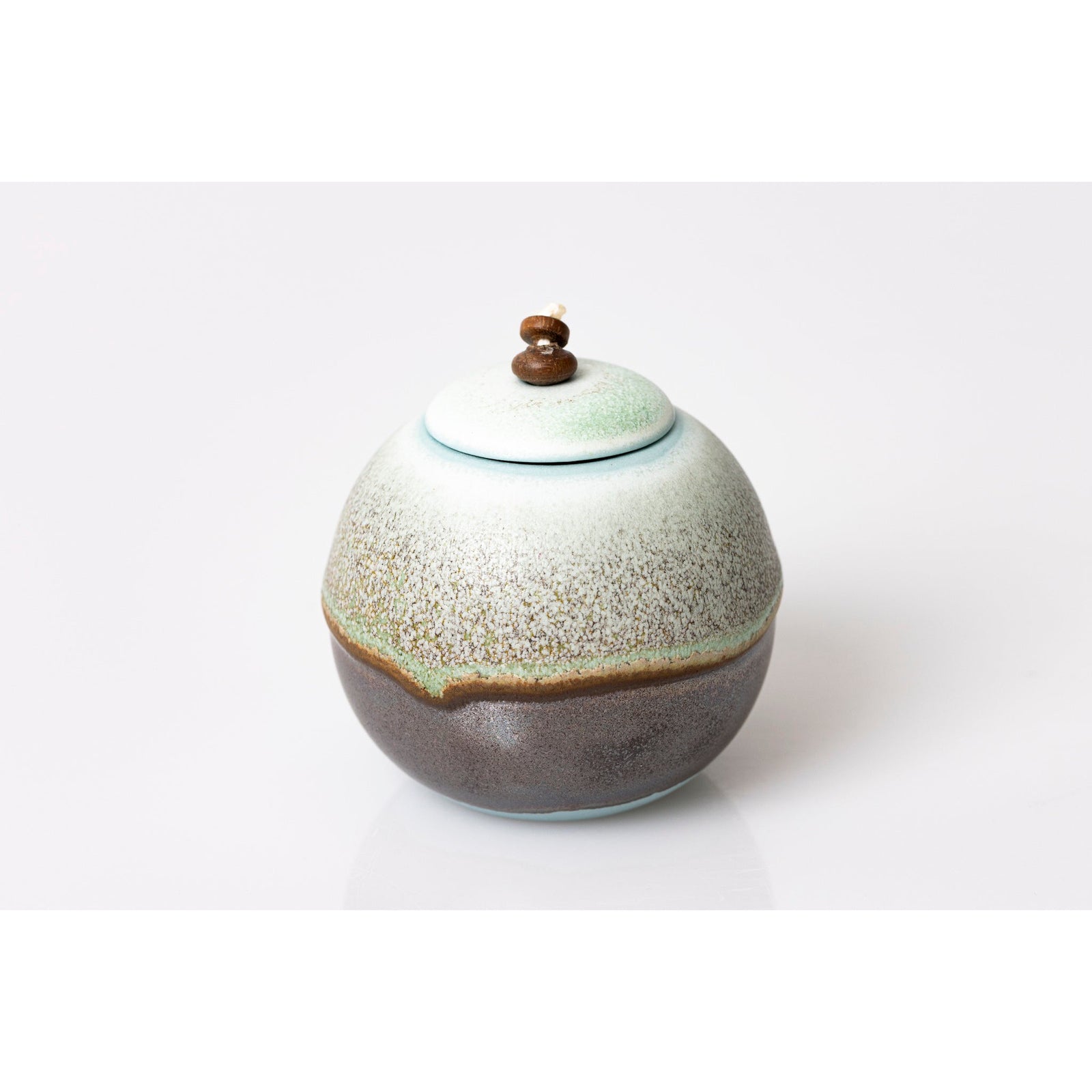 KK3 Small Lunar Stoneware Sphere Pot by Kate Schuricht ceramics available at Padstow Gallery, Cornwall