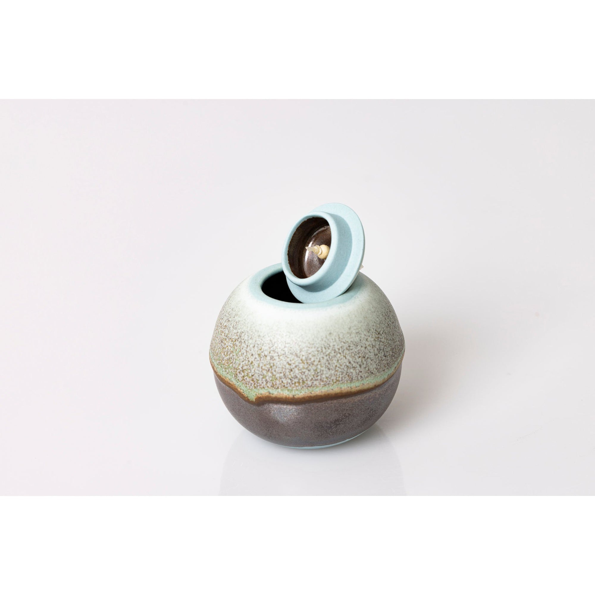 KK3 Small Lunar Stoneware Sphere Pot by Kate Schuricht ceramics available at Padstow Gallery, Cornwall