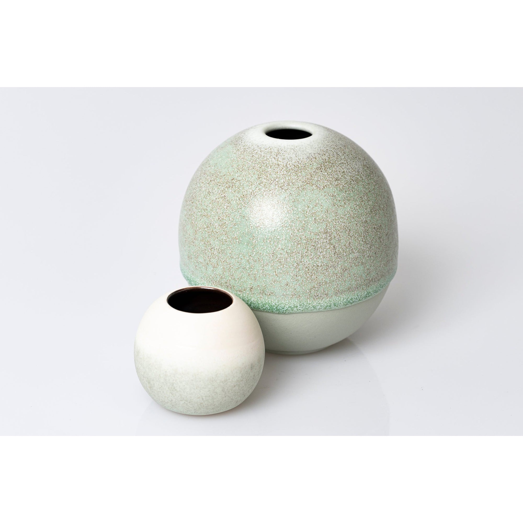 HH1 and HH2 Medium Stoneware Lunar Vase by Kate Schuricht ceramics available at Padstow Gallery, Cornwall