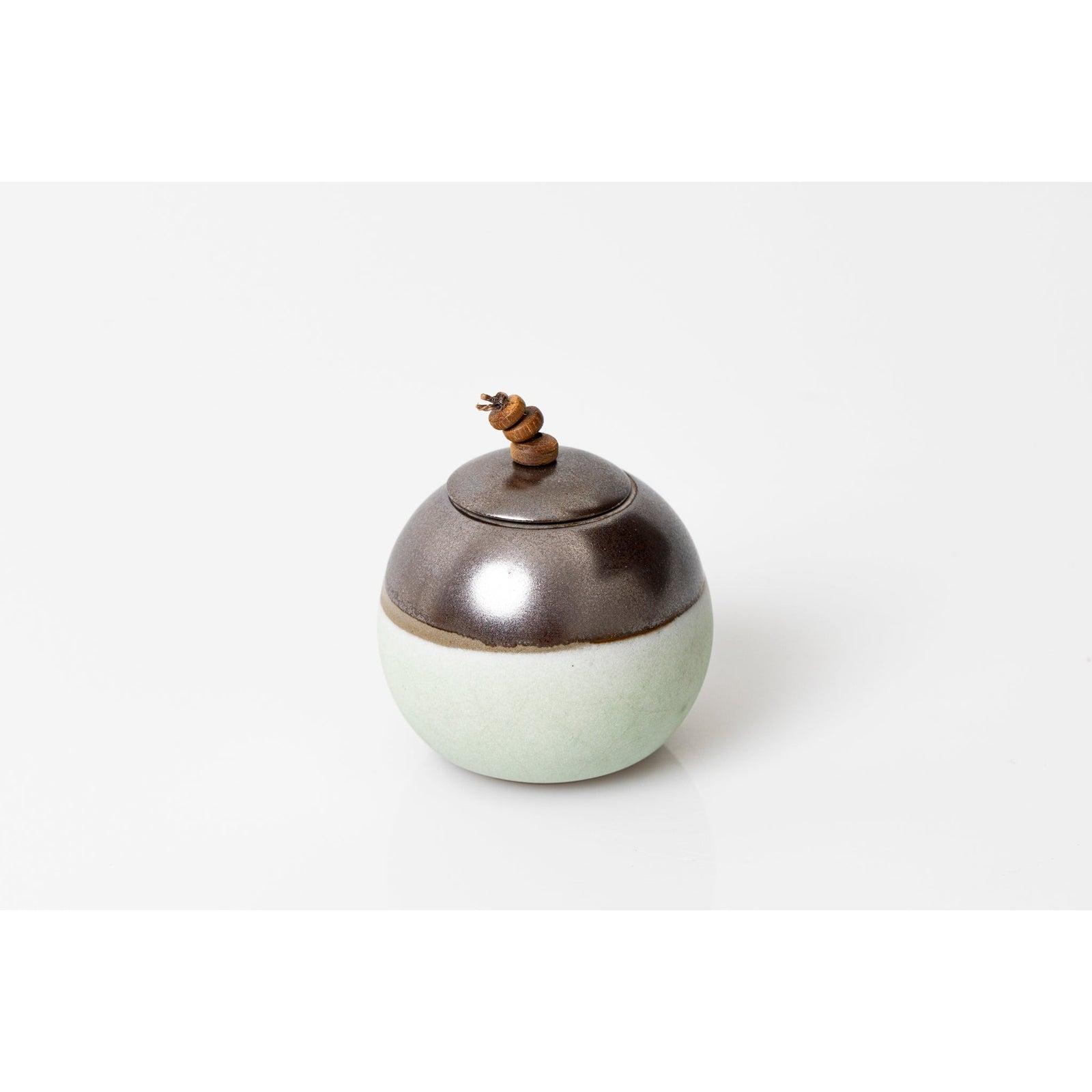 NN2 Small Lunar Stoneware Sphere Pot by Kate Schuricht ceramics available at Padstow Gallery, Cornwall