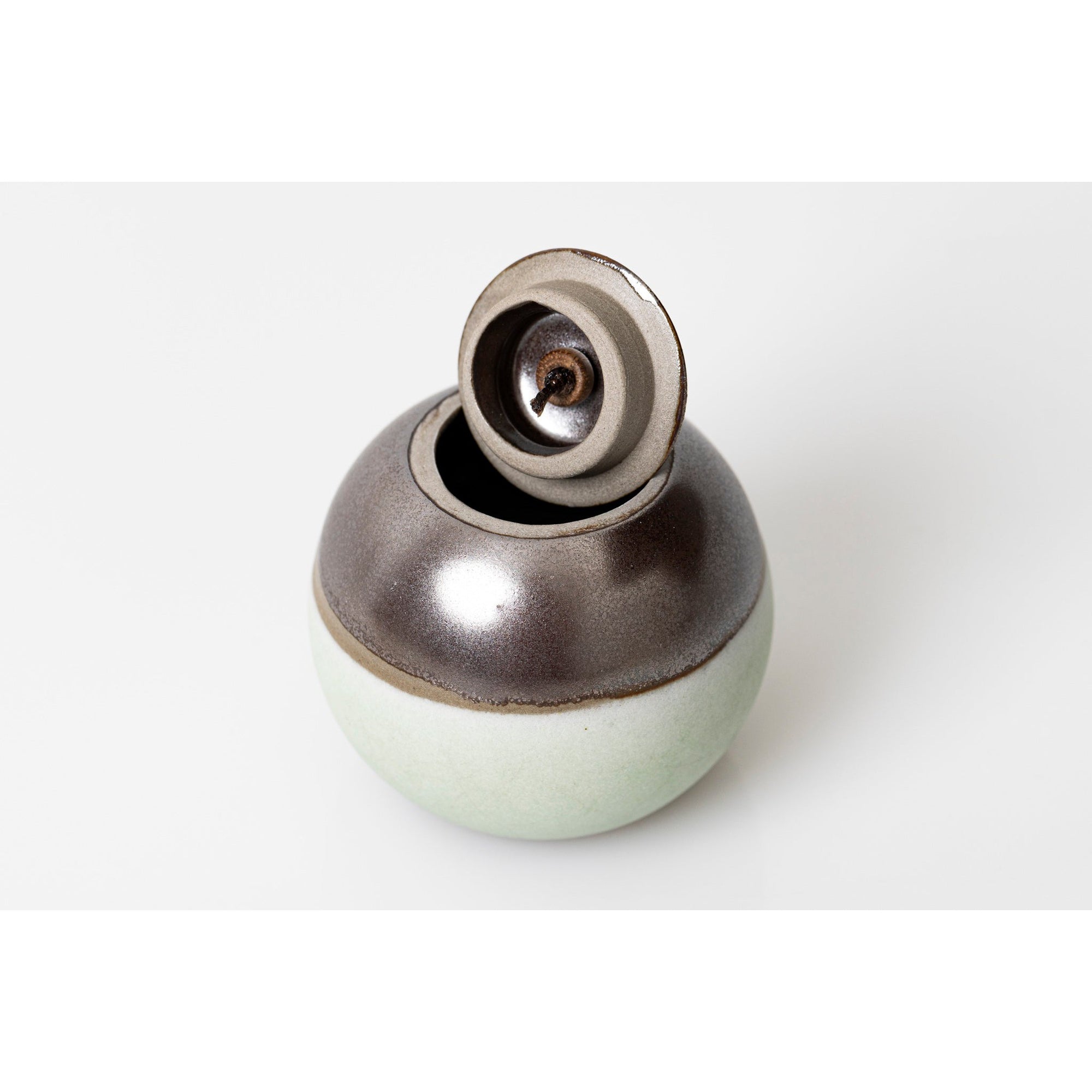 NN2 Small Lunar Stoneware Sphere Pot by Kate Schuricht ceramics available at Padstow Gallery, Cornwall