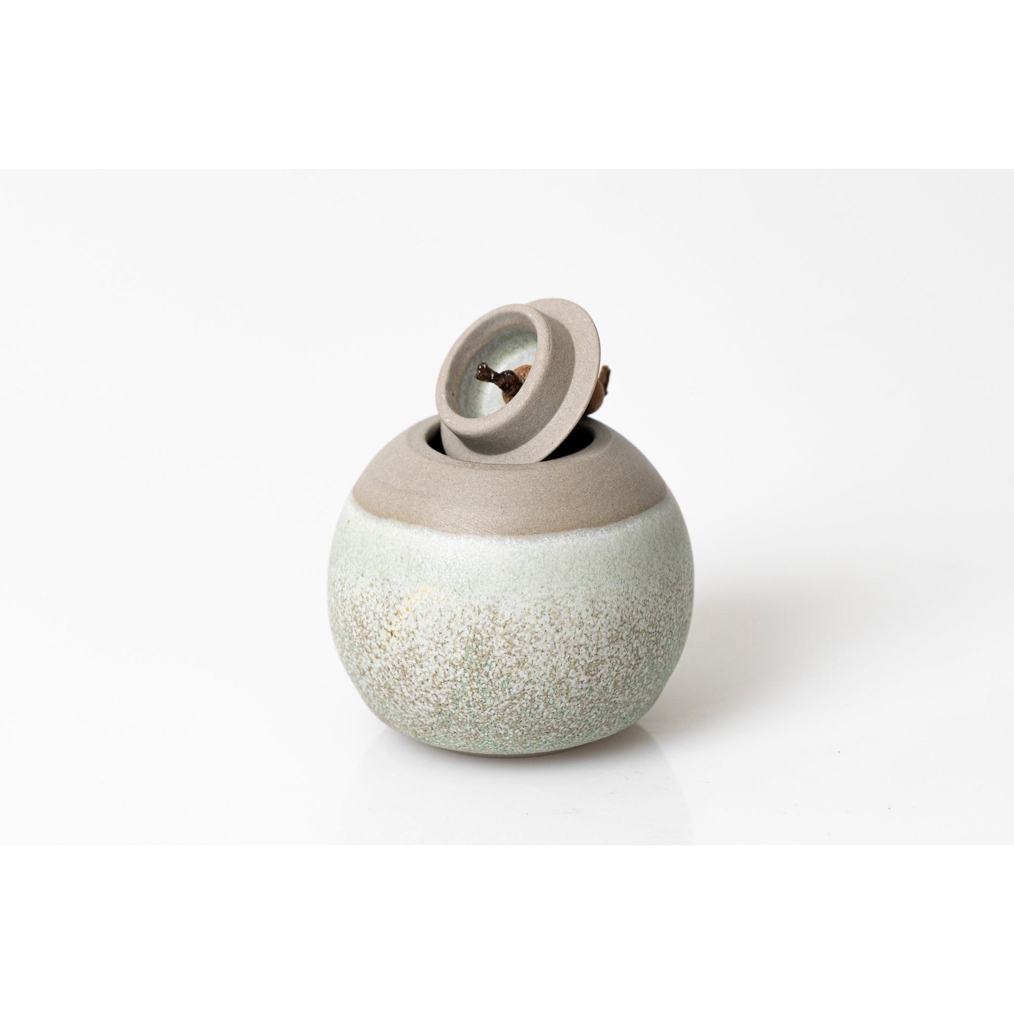 NN3 Small Lunar Stoneware Sphere Pot by Kate Schuricht ceramics available at Padstow Gallery, Cornwall