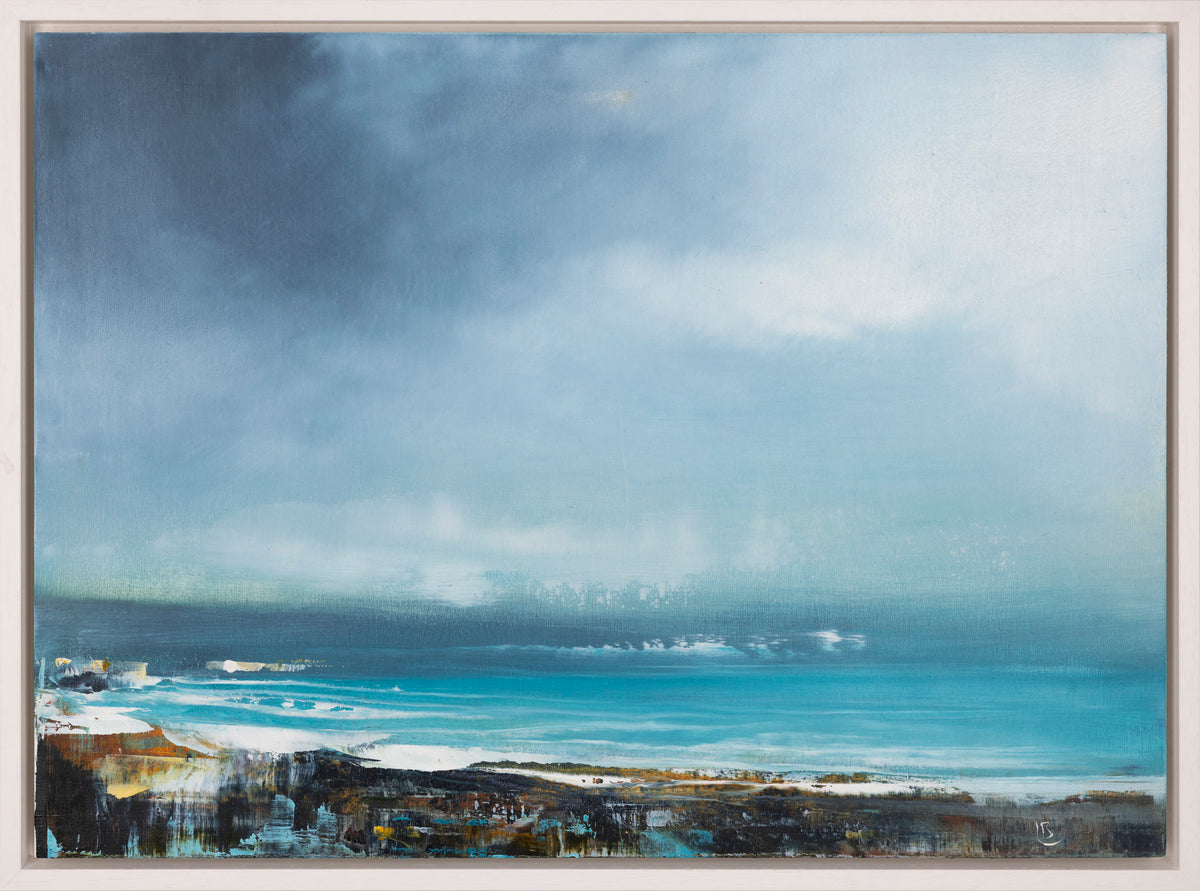 Tide Lines oil original by Ben Lucas, available at Padstow Gallery, Cornwall