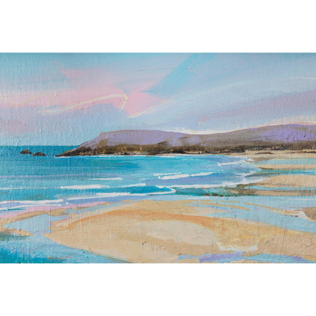 Crantock Beach by Lucy Davies available at Padstow Gallery, Cornwall