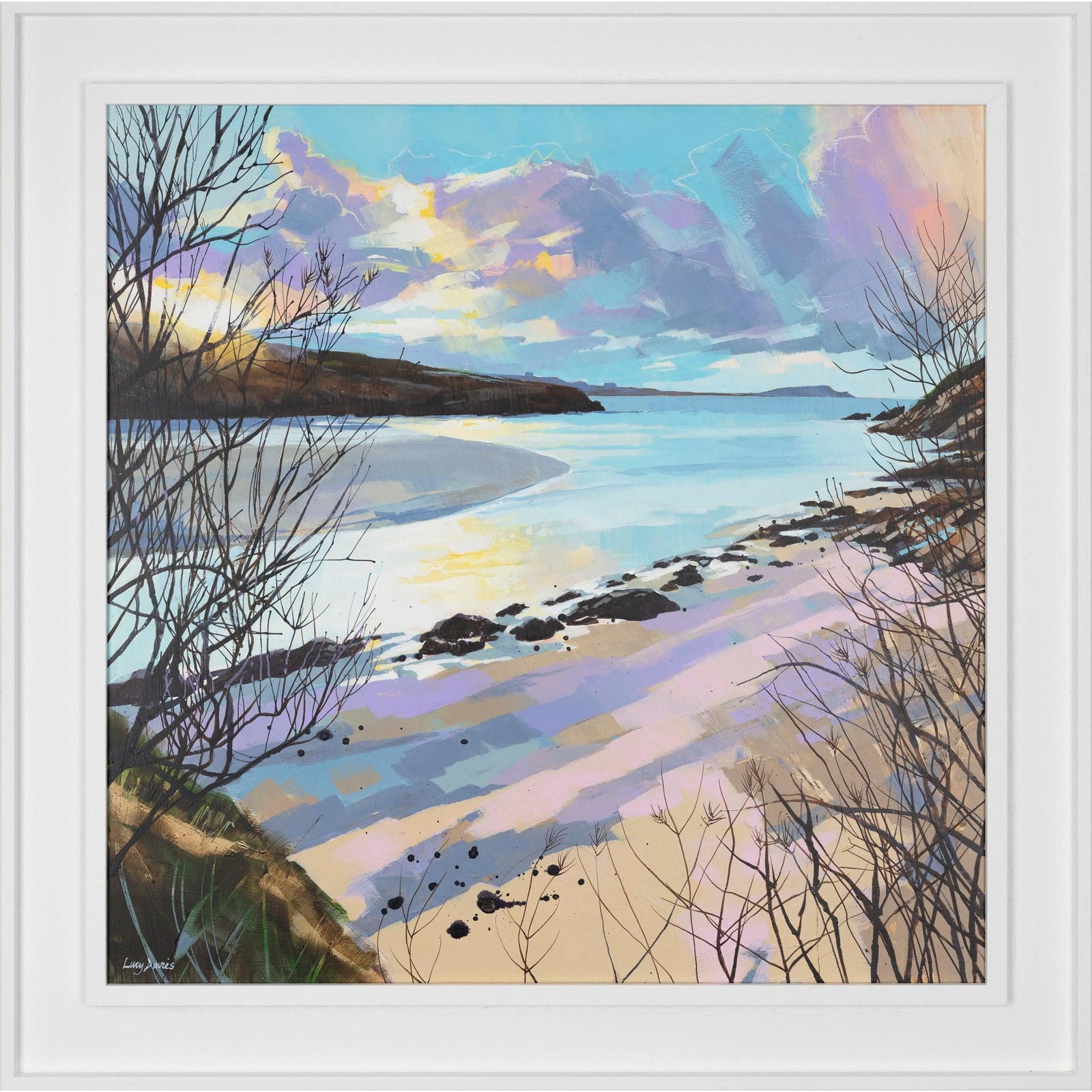 Porth Beach by Lucy Davies available at Padstow Gallery, Cornwall