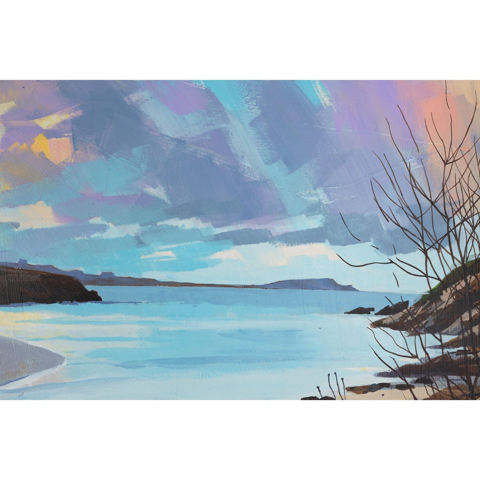 Porth Beach by Lucy Davies available at Padstow Gallery, Cornwall