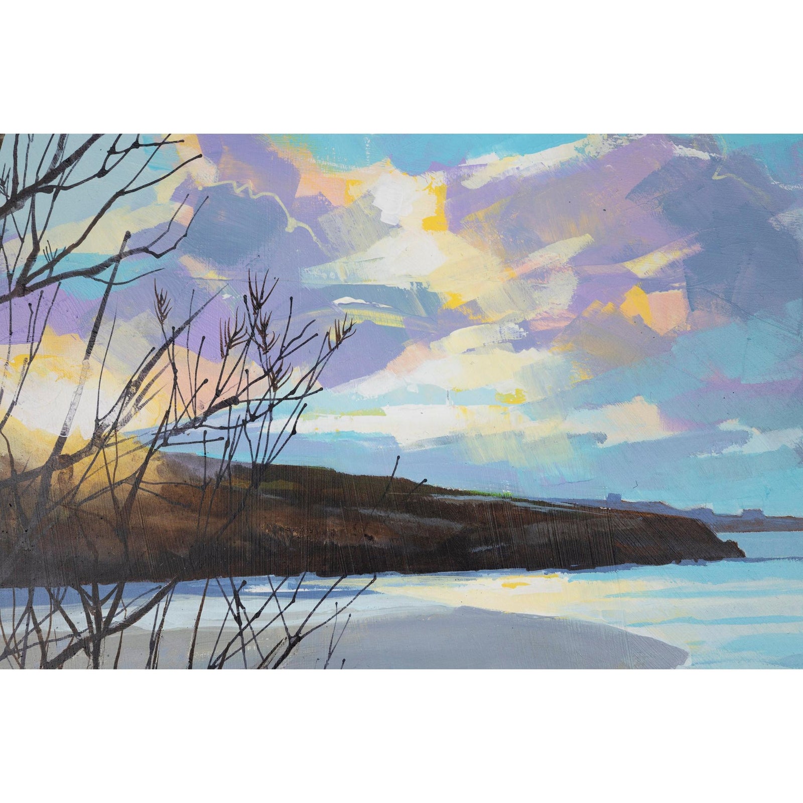 Porth Beach by Lucy Davies available at Padstow Gallery, Cornwall