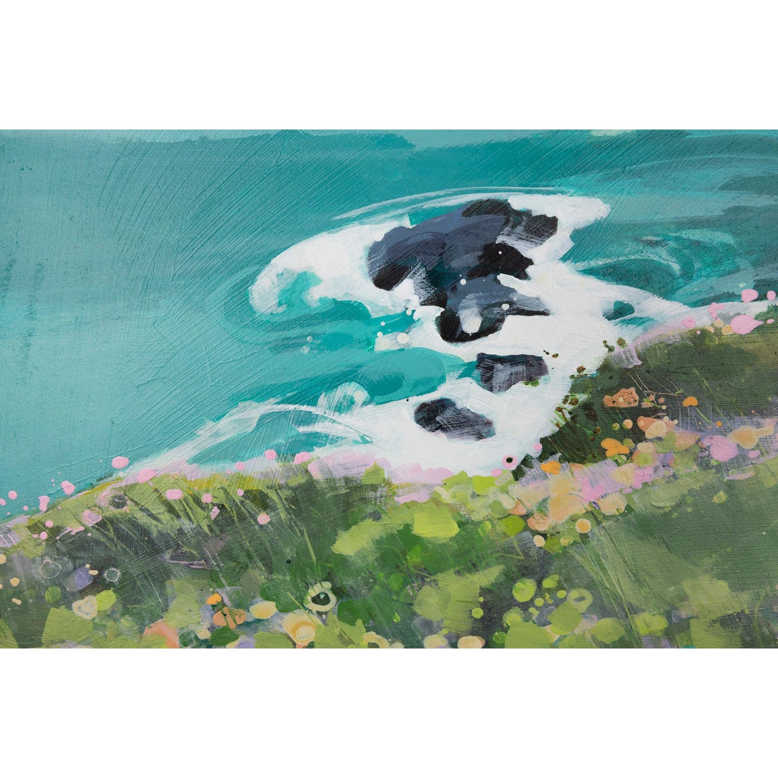 Minnows Islands, near Porthcothan by Lucy Davies available at Padstow Gallery, Cornwall