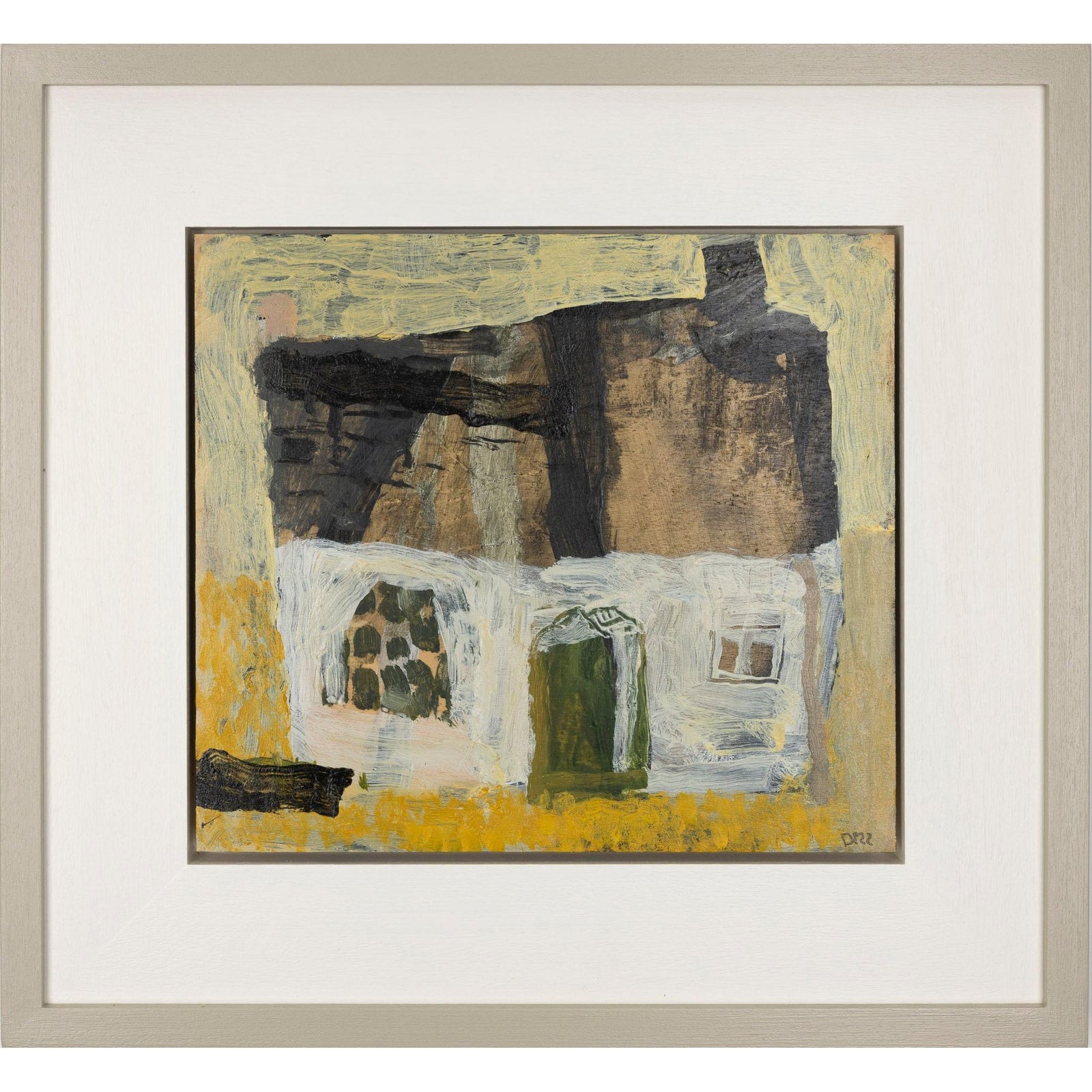 Hayfield Cottage, mixed media original painting by David Pearce, available at Padstow Gallery, Cornwall
