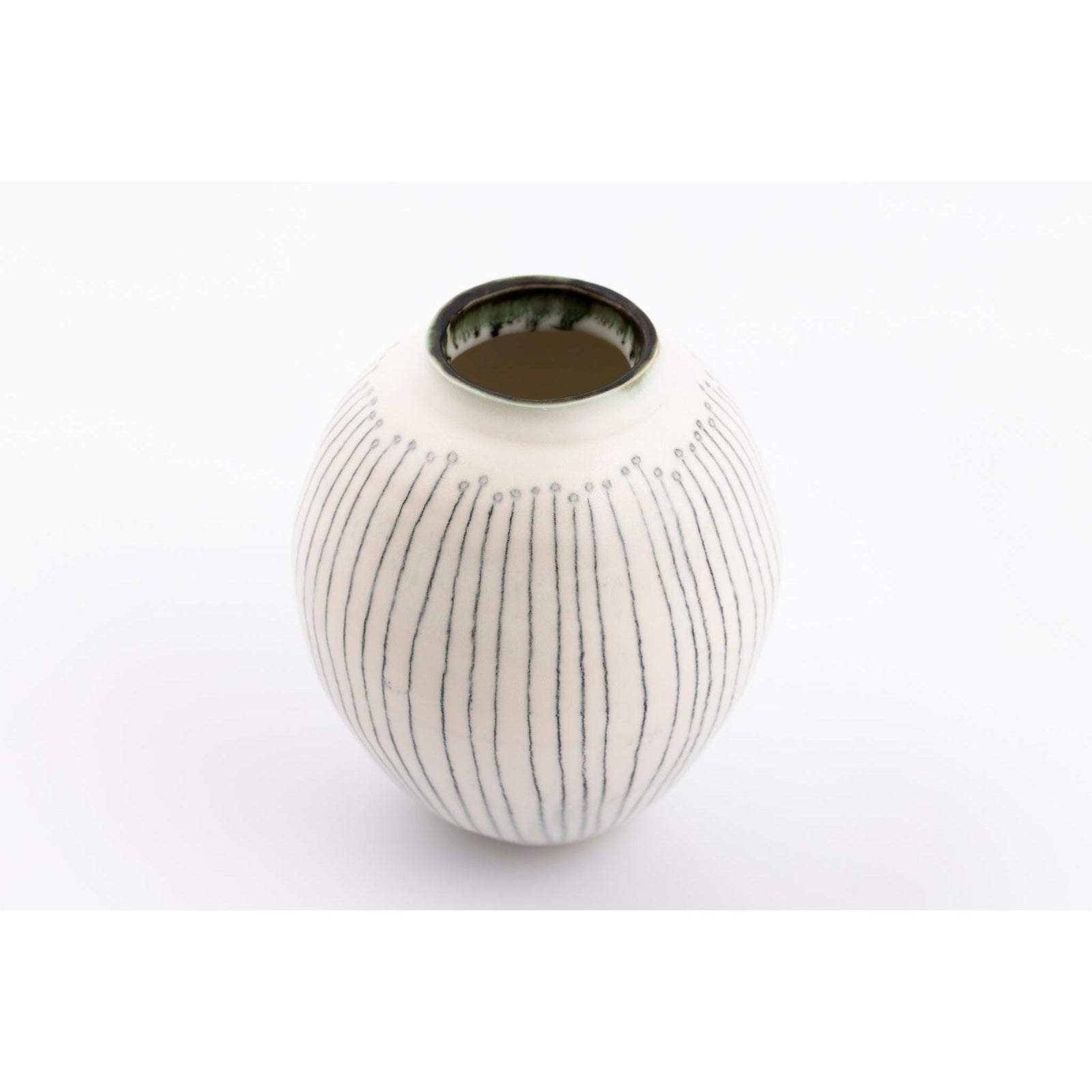 SC21 Porcelain Moon Jar with Sgraffito by Sarah Cooling available at Padstow Gallery, Cornwall