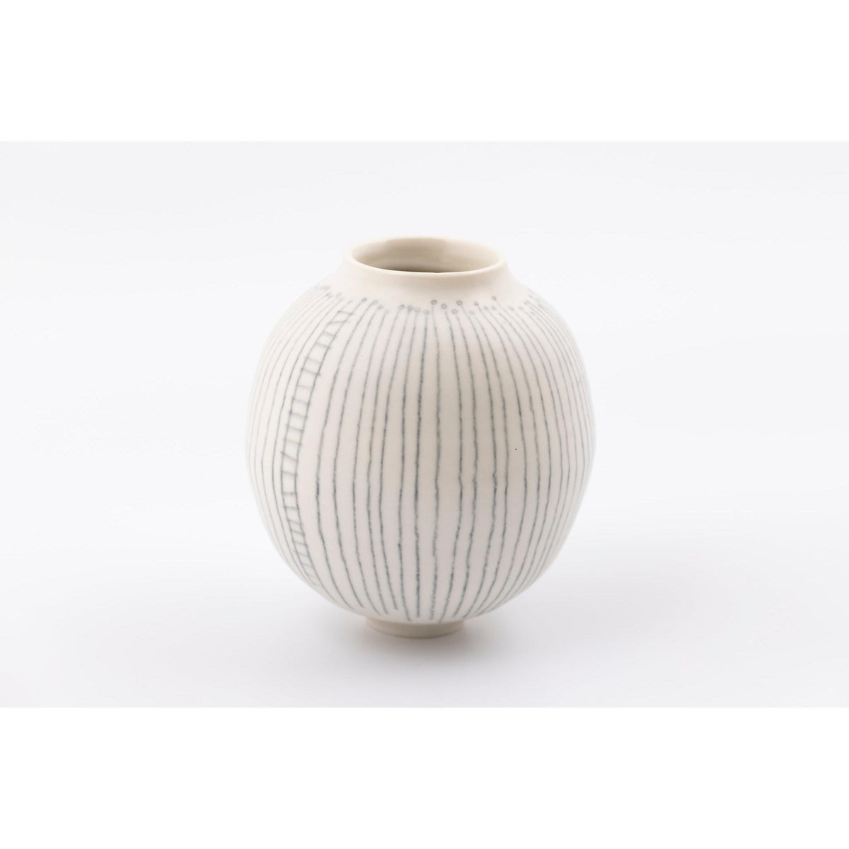 SC22 Porcelain Moon Jar with Sgraffito by Sarah Cooling available at Padstow Gallery, Cornwall