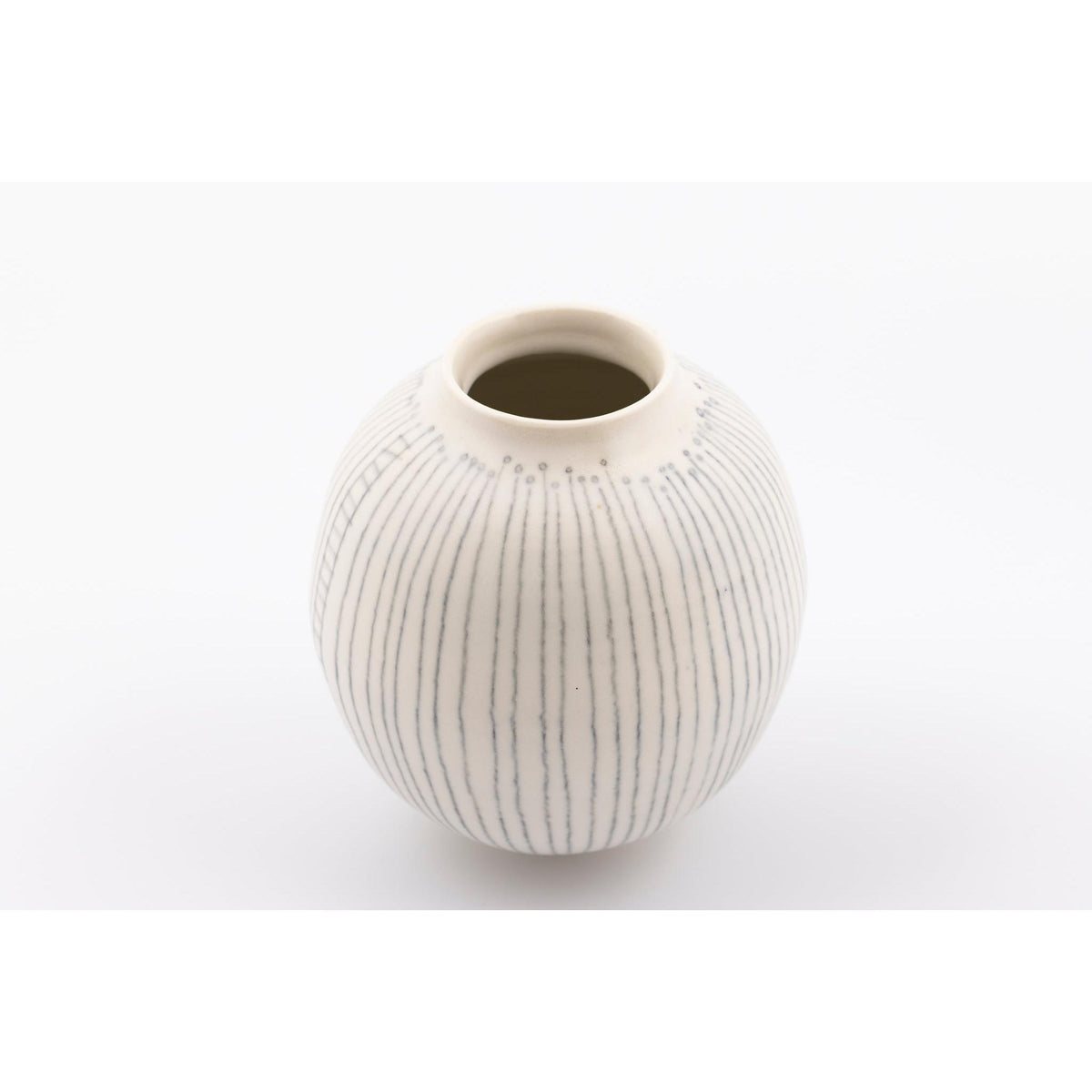 SC22 Porcelain Moon Jar with Sgraffito by Sarah Cooling available at Padstow Gallery, Cornwall