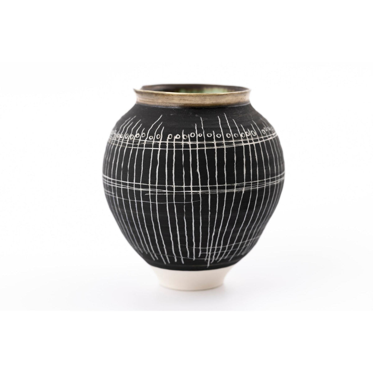 SC24 Small Moon Jar with Sgraffito by Sarah Cooling available at Padstow Gallery, Cornwall