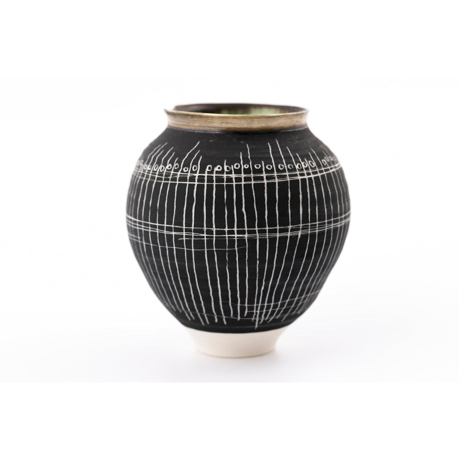 SC24 Small Moon Jar with Sgraffito by Sarah Cooling available at Padstow Gallery, Cornwall