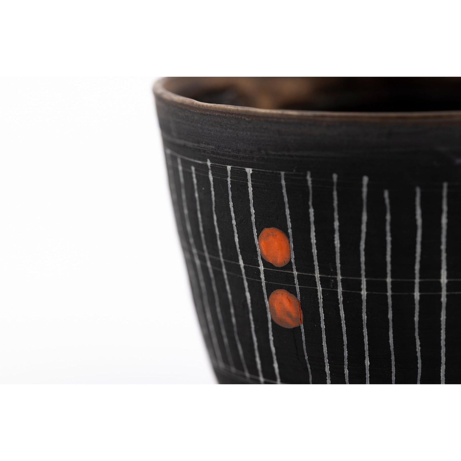 SC13 Sgraffitto Orange Pop Cup by Sarah Cooling available at Padstow Gallery, Cornwall