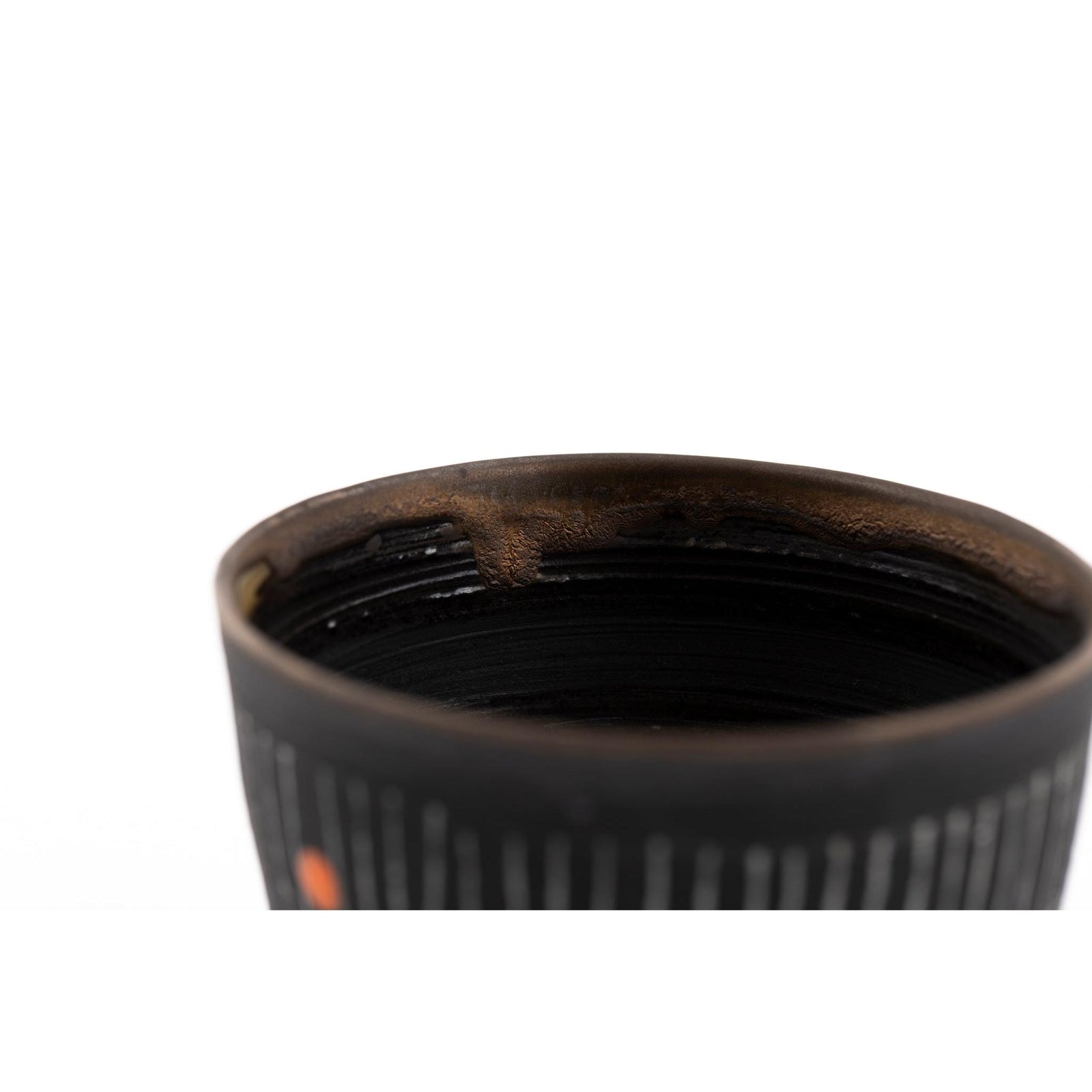 SC13 Sgraffitto Orange Pop Cup by Sarah Cooling available at Padstow Gallery, Cornwall