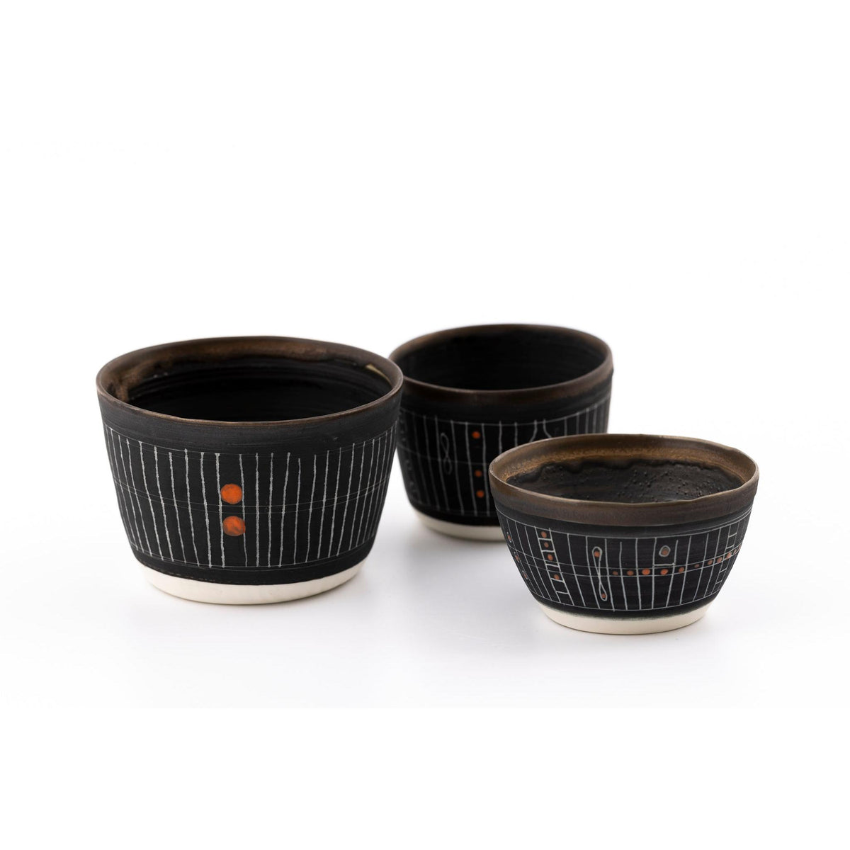 SC11 Sgraffitto Orange Pop Cup by Sarah Cooling available at Padstow Gallery, Cornwall