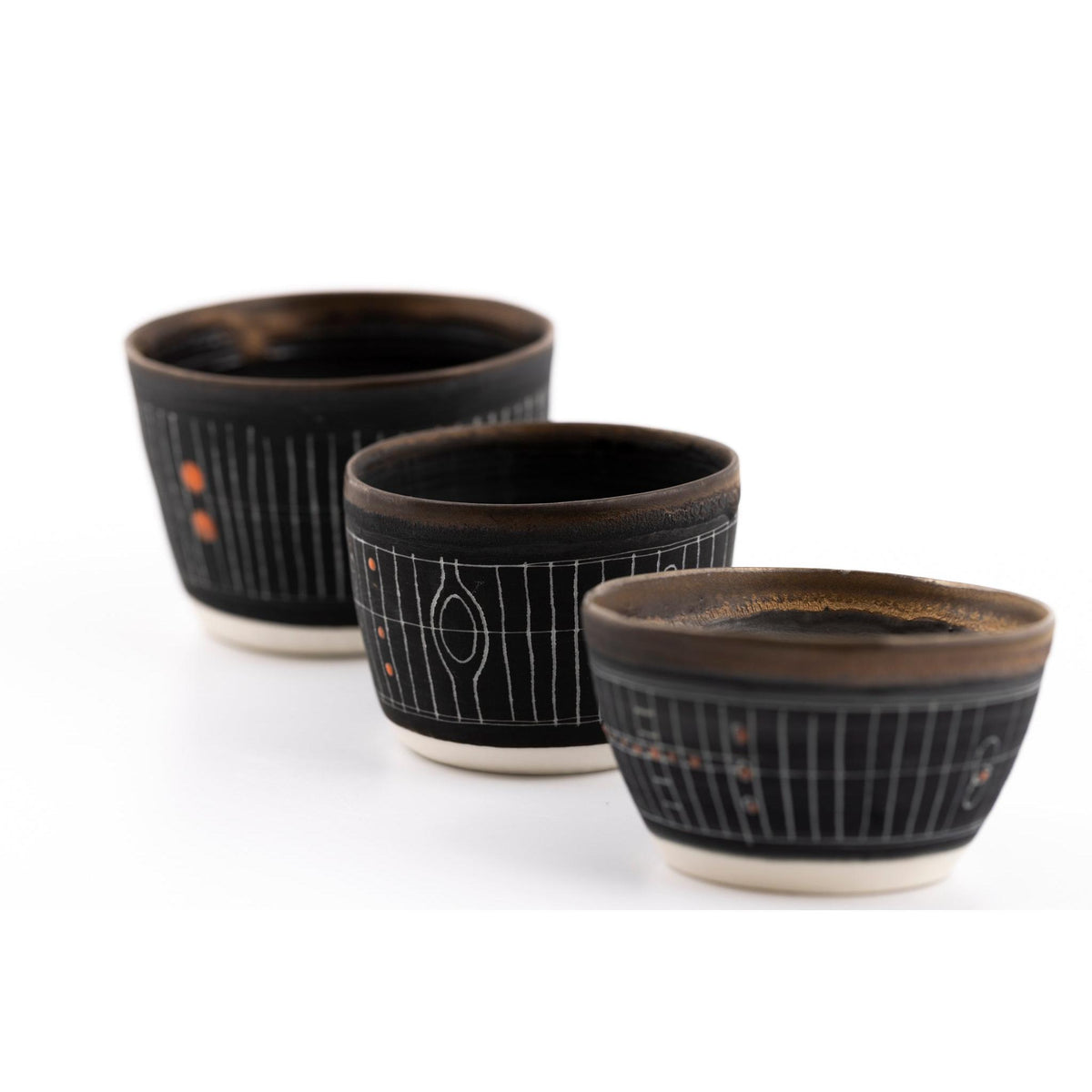 SC13 Sgraffitto Orange Pop Cup by Sarah Cooling available at Padstow Gallery, Cornwall