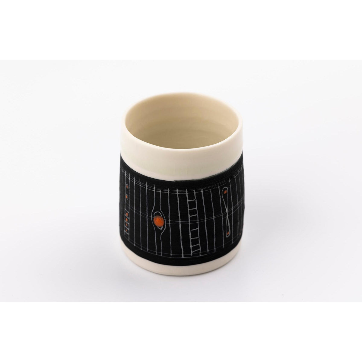 SC14 Sgraffitto Orange Pop Open Vessel by Sarah Cooling available at Padstow Gallery, Cornwall