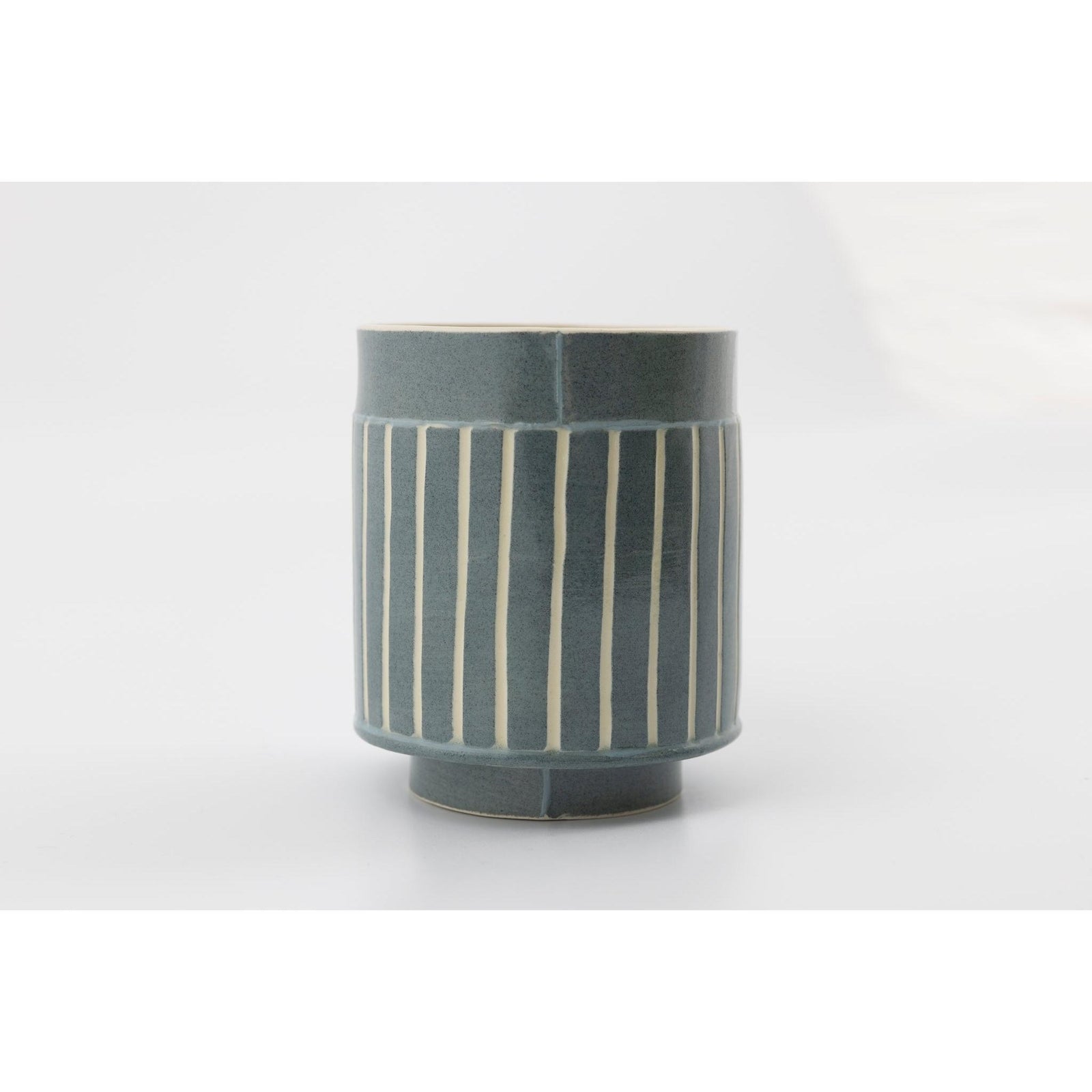 EKW12 Small Vessel | Navy | handbuilt ceramic created by Emily-Kriste Wilcox, available from Padstow Gallery, Cornwall