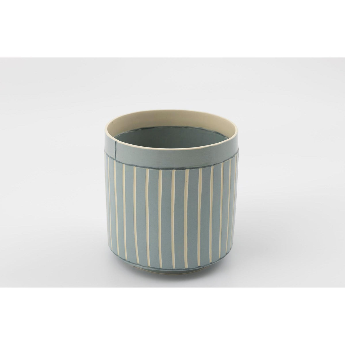 EKW11 Mid Round Vessel | Blue | handbuilt ceramic created by Emily-Kriste Wilcox, available from Padstow Gallery, Cornwall