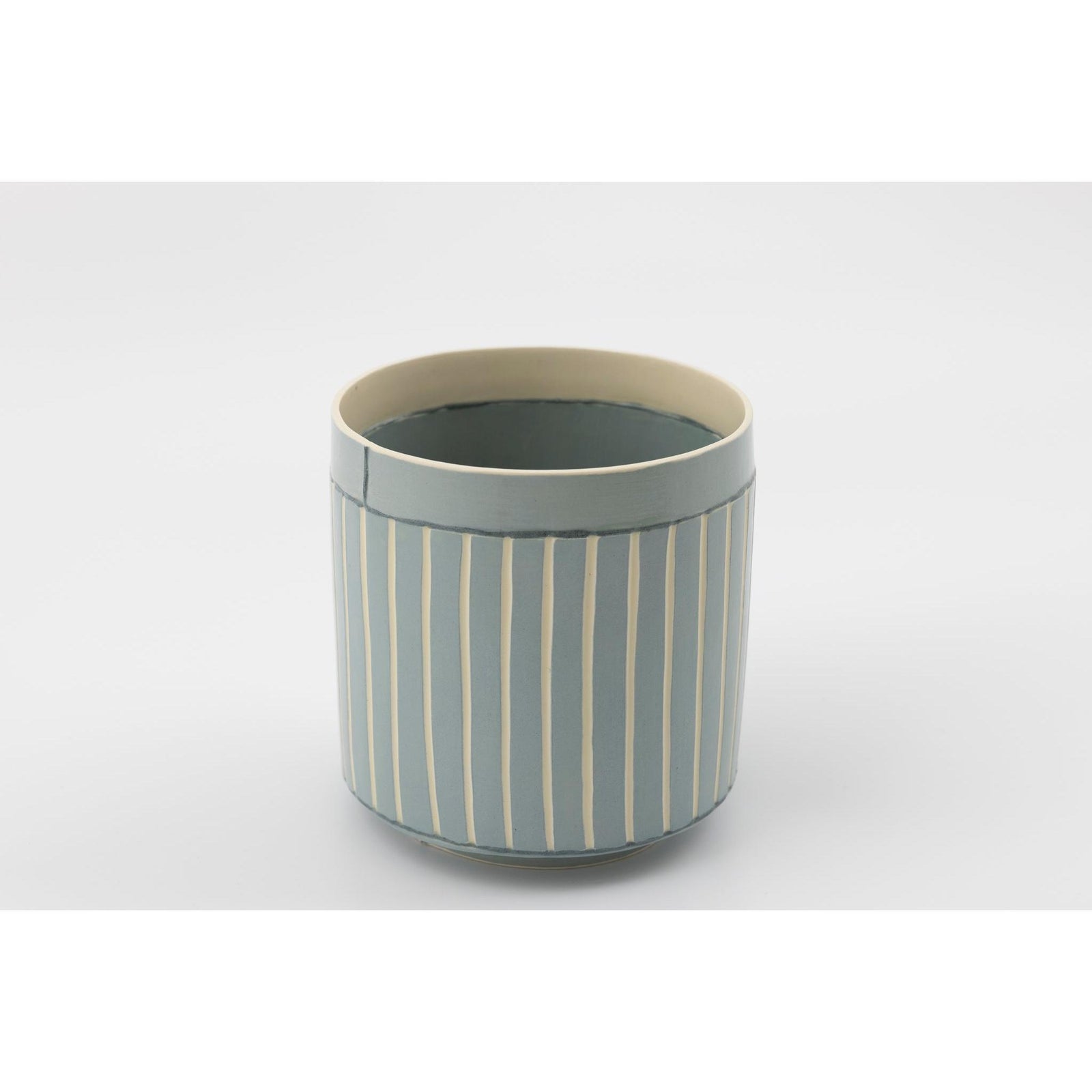 EKW11 Mid Round Vessel | Blue | handbuilt ceramic created by Emily-Kriste Wilcox, available from Padstow Gallery, Cornwall