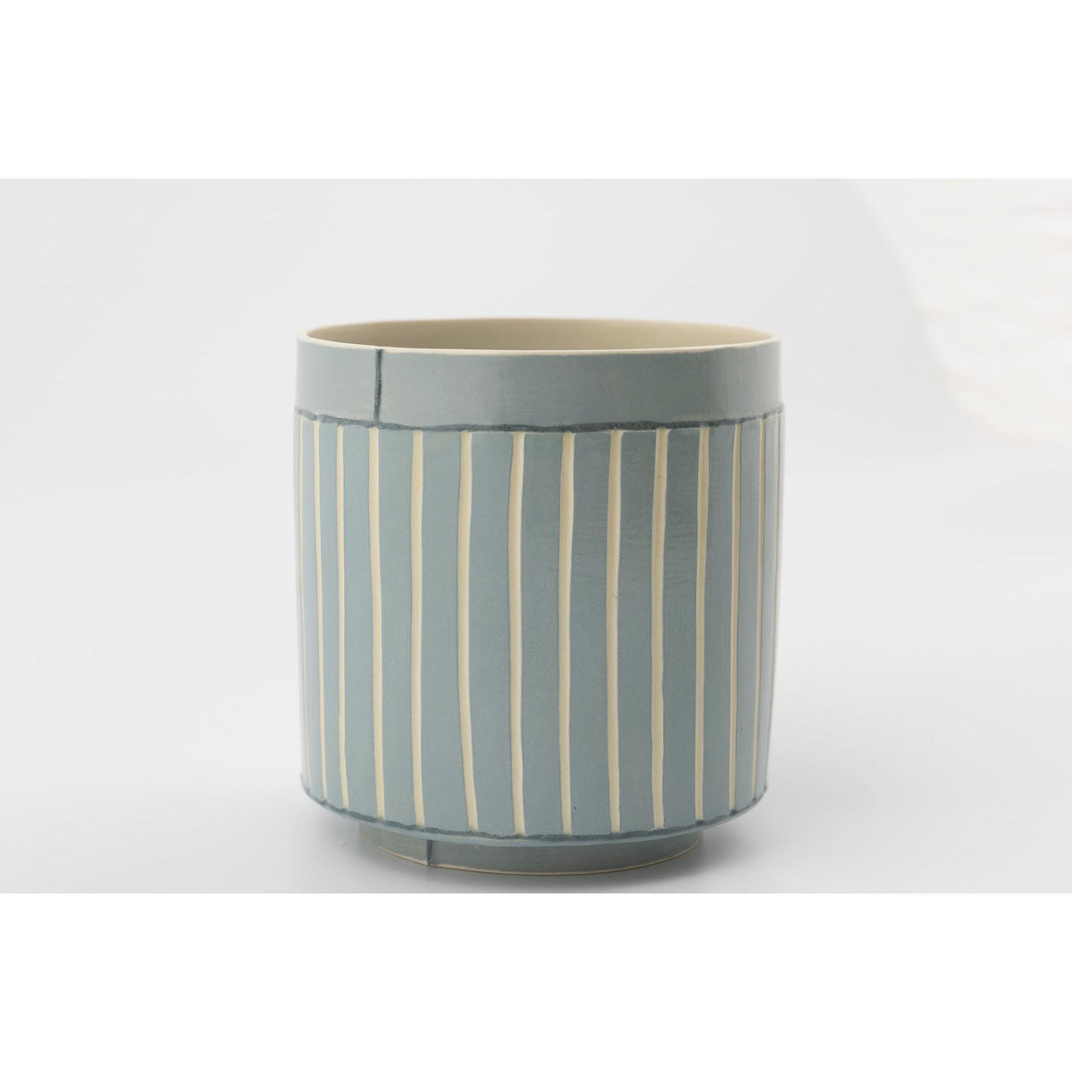 EKW11 Mid Round Vessel | Blue | handbuilt ceramic created by Emily-Kriste Wilcox, available from Padstow Gallery, Cornwall