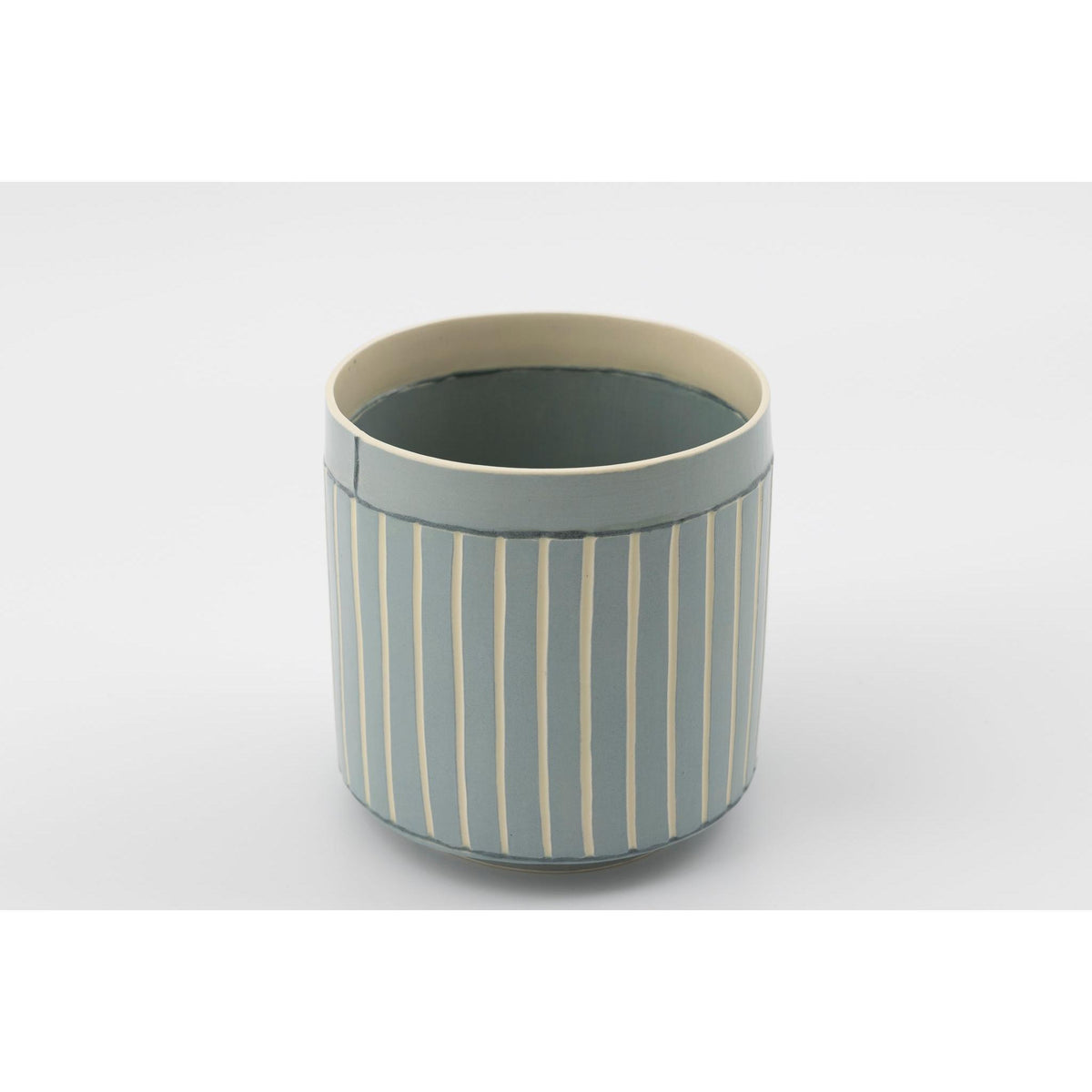EKW11 Mid Round Vessel | Blue | handbuilt ceramic created by Emily-Kriste Wilcox, available from Padstow Gallery, Cornwall