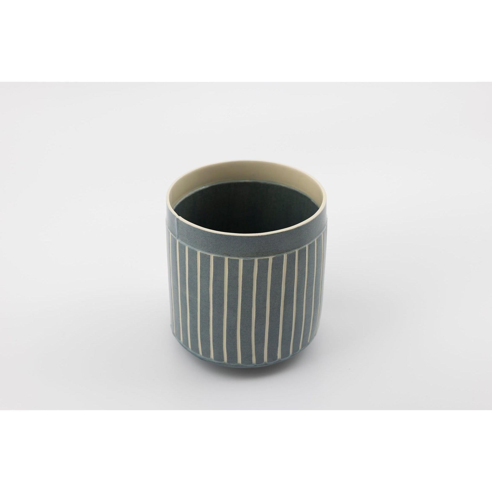 EKW14 Mid Round Vessel | Navy | handbuilt ceramic created by Emily-Kriste Wilcox, available from Padstow Gallery, Cornwall
