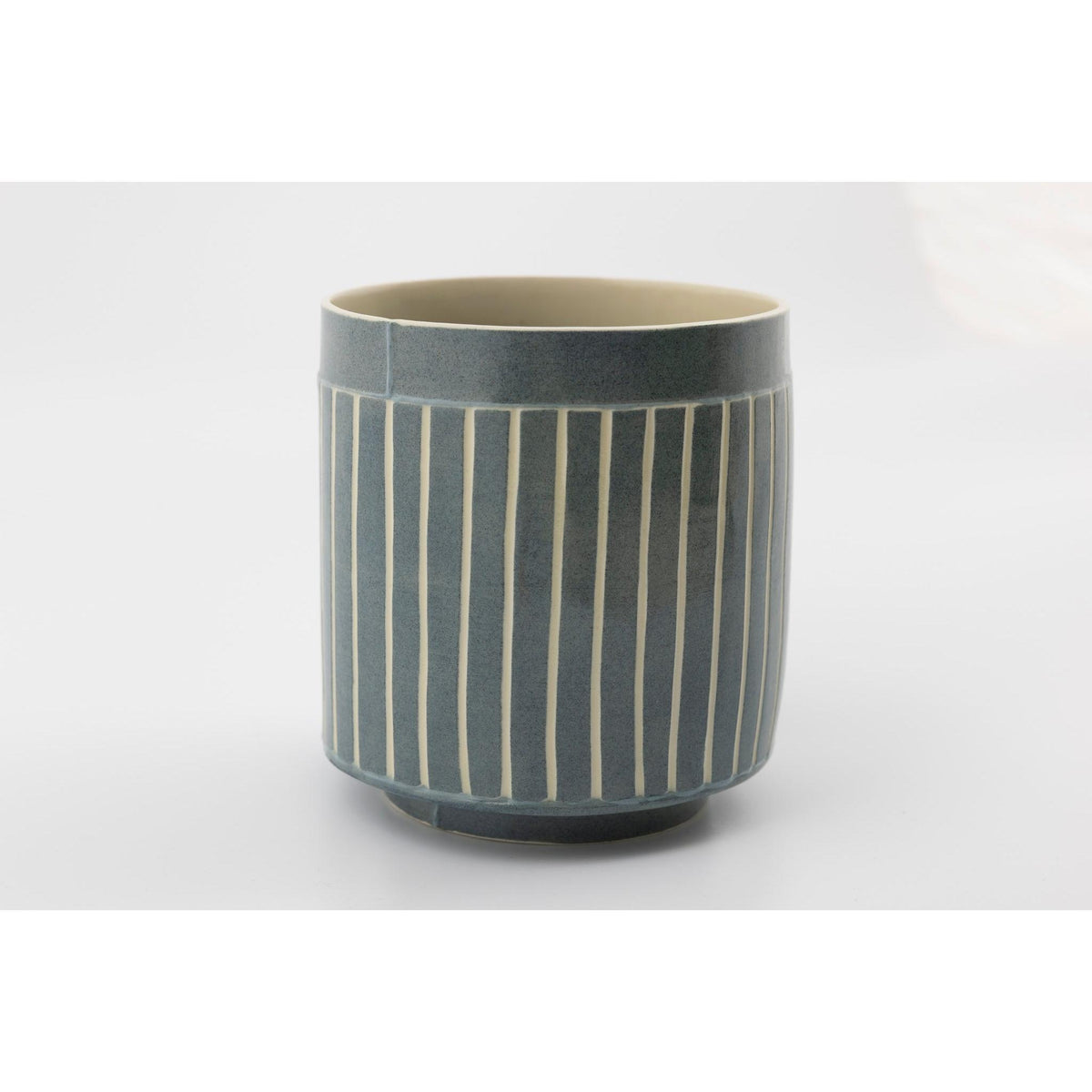 EKW14 Mid Round Vessel | Navy | handbuilt ceramic created by Emily-Kriste Wilcox, available from Padstow Gallery, Cornwall