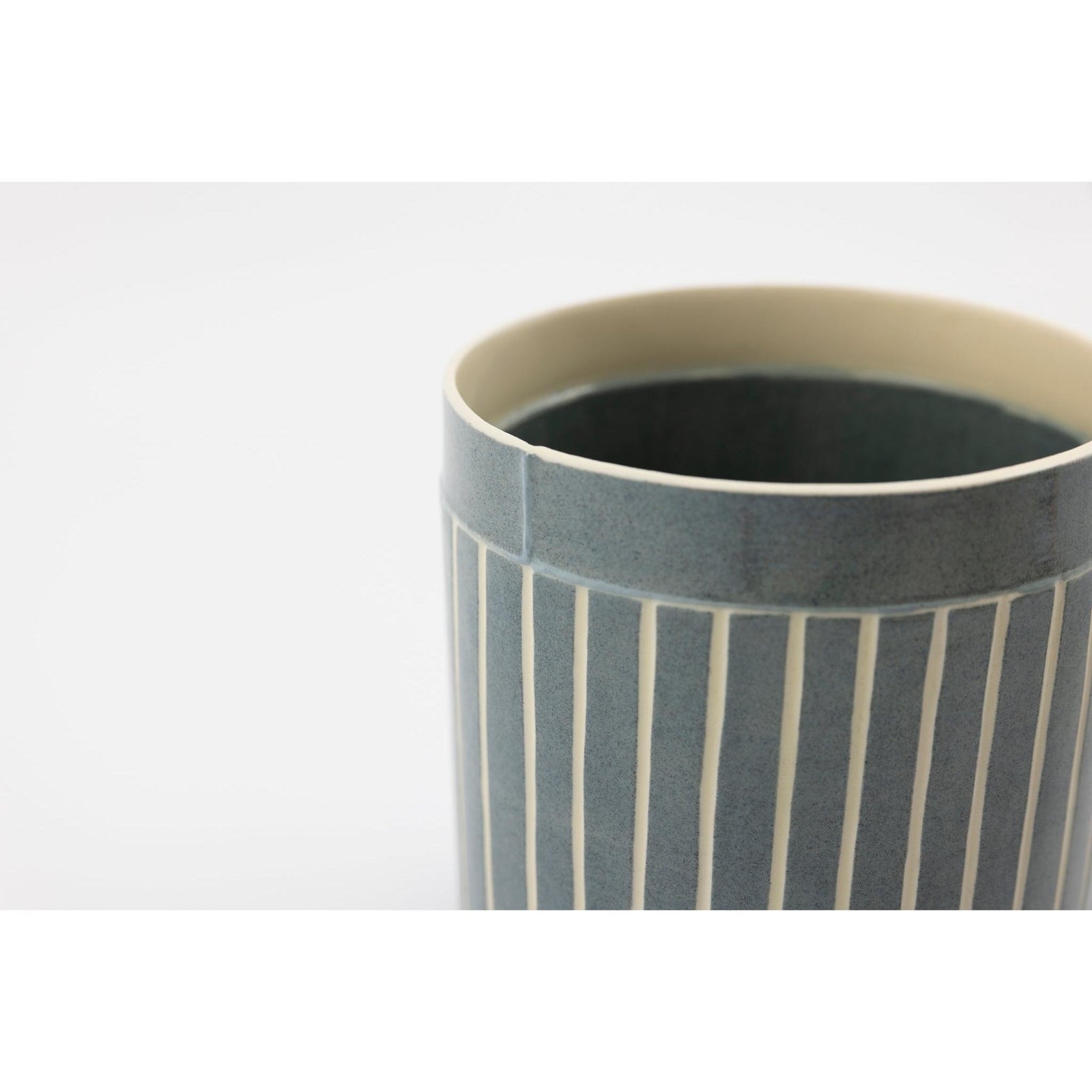 EKW14 Mid Round Vessel | Navy | handbuilt ceramic created by Emily-Kriste Wilcox, available from Padstow Gallery, Cornwall