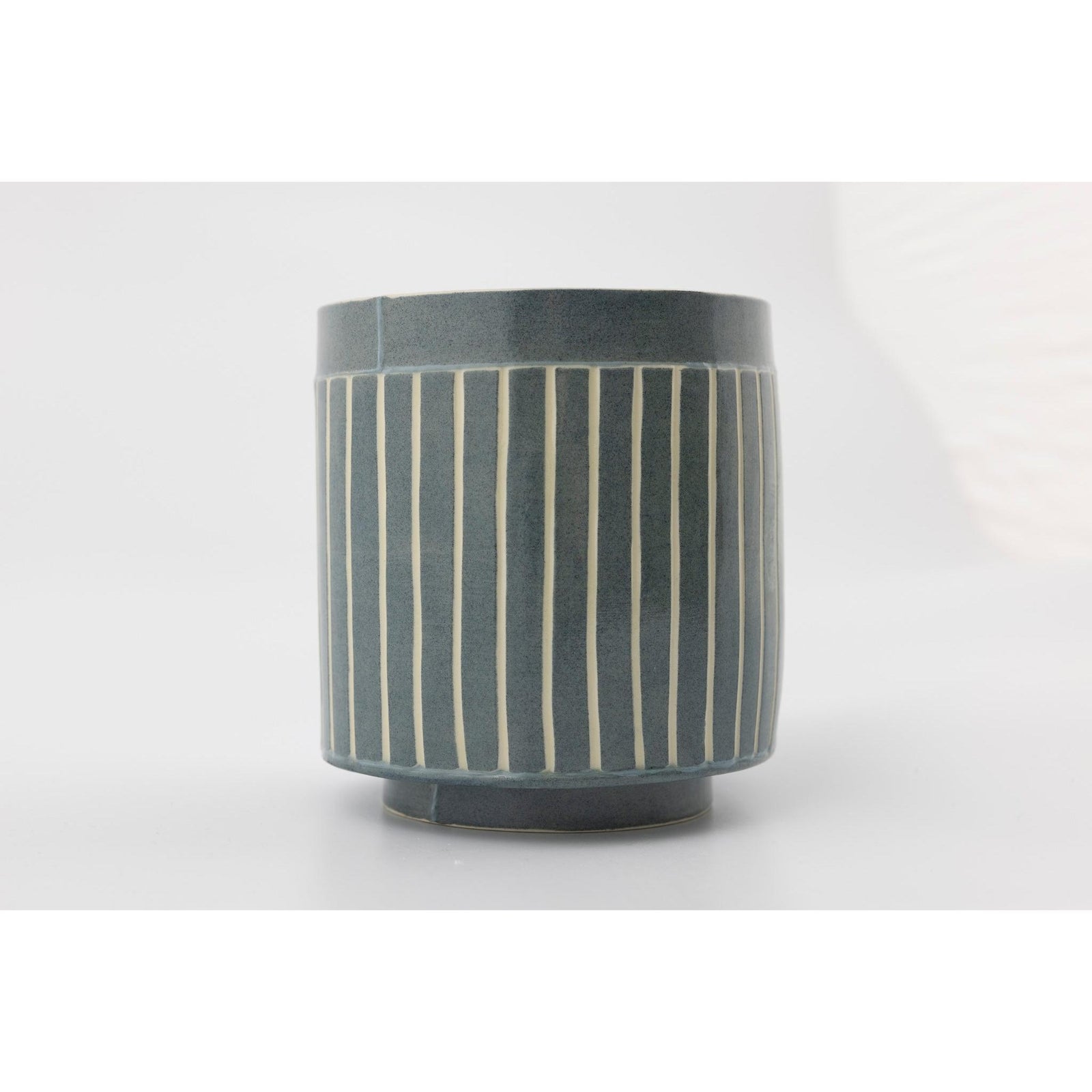 EKW14 Mid Round Vessel | Navy | handbuilt ceramic created by Emily-Kriste Wilcox, available from Padstow Gallery, Cornwall