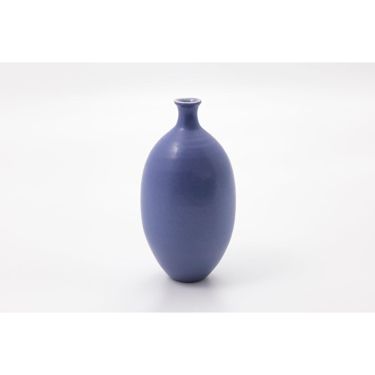 'LB216 Violet Blue Oval vase' by Lucy Burley ceramics, available at Padstow Gallery, Cornwall