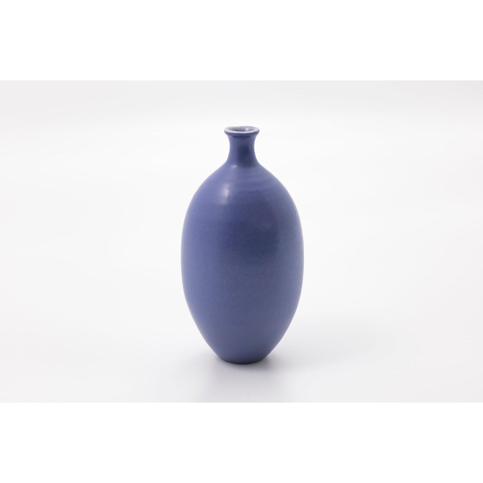 'LB216 Violet Blue Oval vase' by Lucy Burley ceramics, available at Padstow Gallery, Cornwall