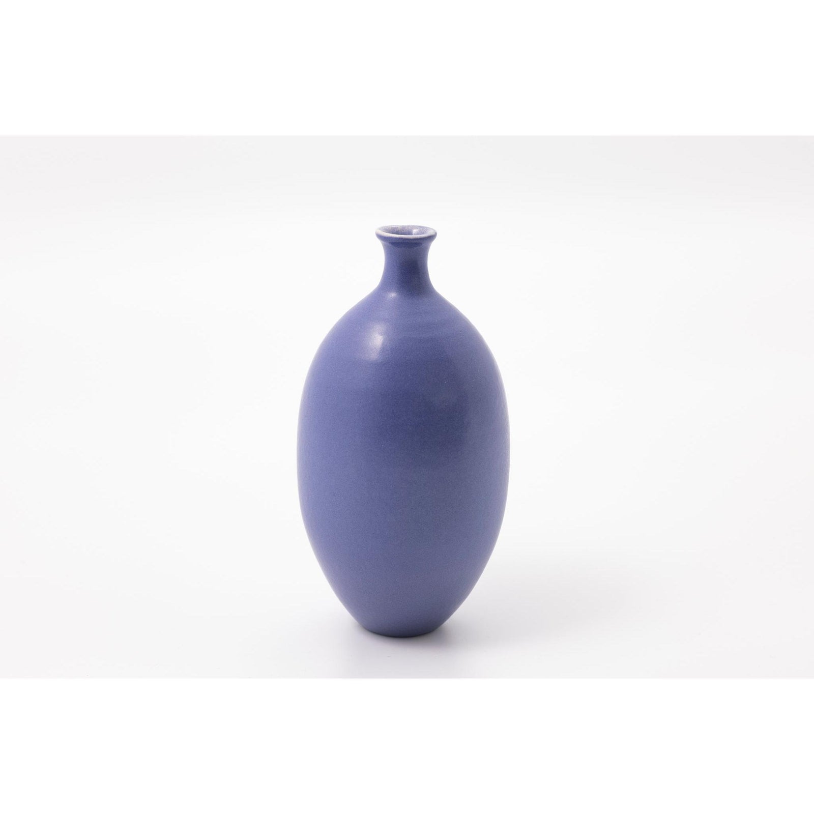'LB216 Violet Blue Oval vase' by Lucy Burley ceramics, available at Padstow Gallery, Cornwall