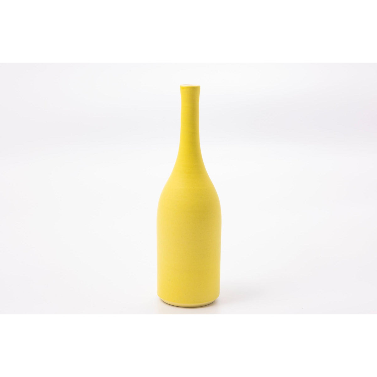 'LB201 Lemon Yellow bottle' by Lucy Burley ceramics, available at Padstow Gallery, Cornwall