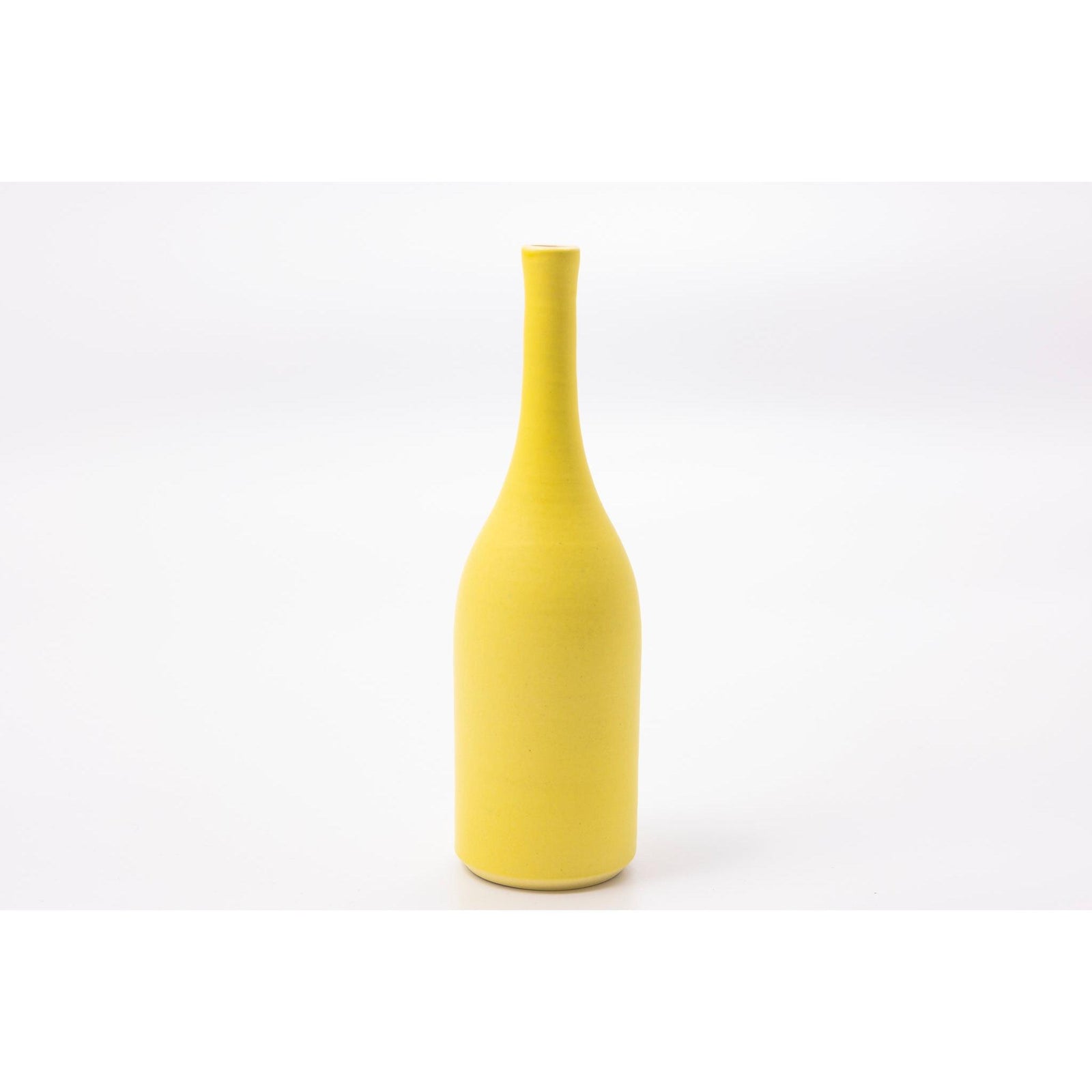 'LB201 Lemon Yellow bottle' by Lucy Burley ceramics, available at Padstow Gallery, Cornwall