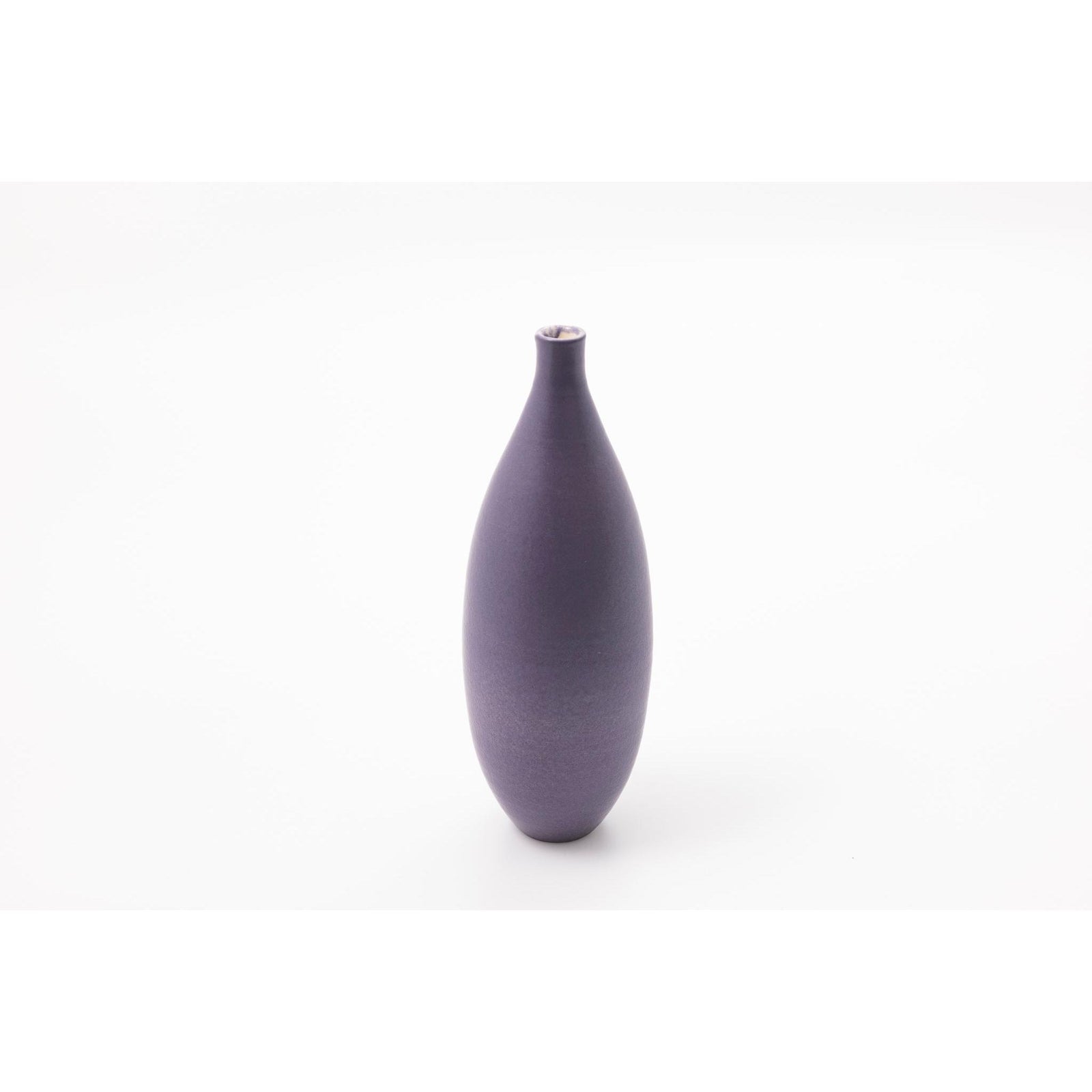 'LB203 Damson tall slim oval vase' by Lucy Burley ceramics, available at Padstow Gallery, Cornwall