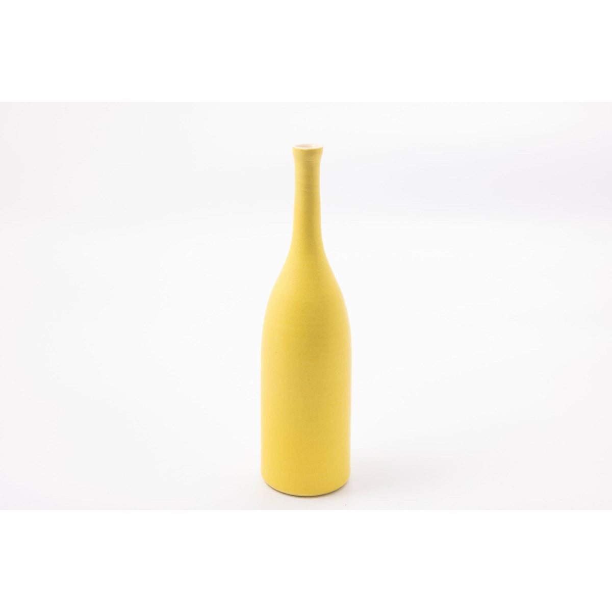 'LB197 Primrose Yellow bottle' by Lucy Burley ceramics, available at Padstow Gallery, Cornwall