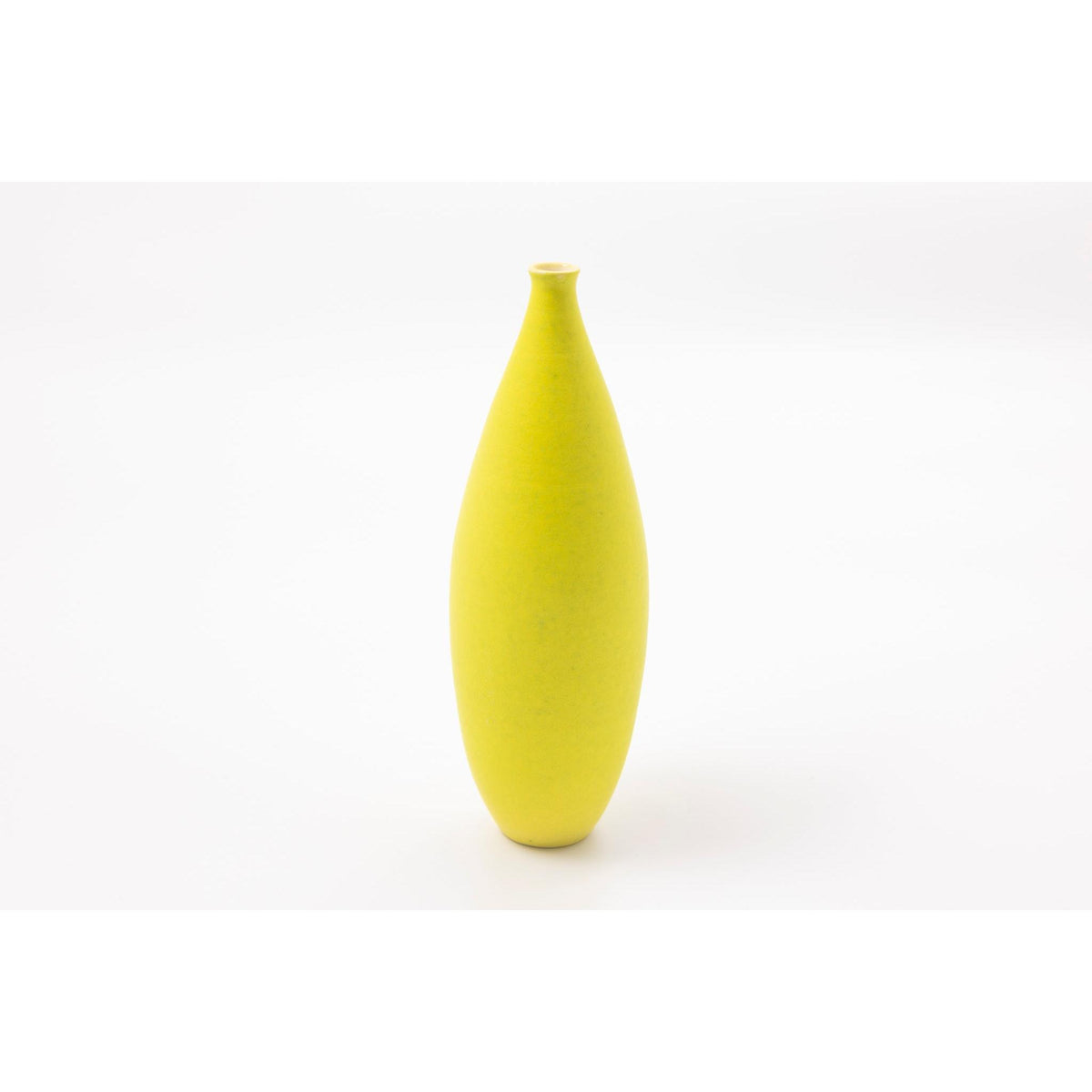 'LB202 Pistachio tall slim oval vase' by Lucy Burley ceramics, available at Padstow Gallery, Cornwall